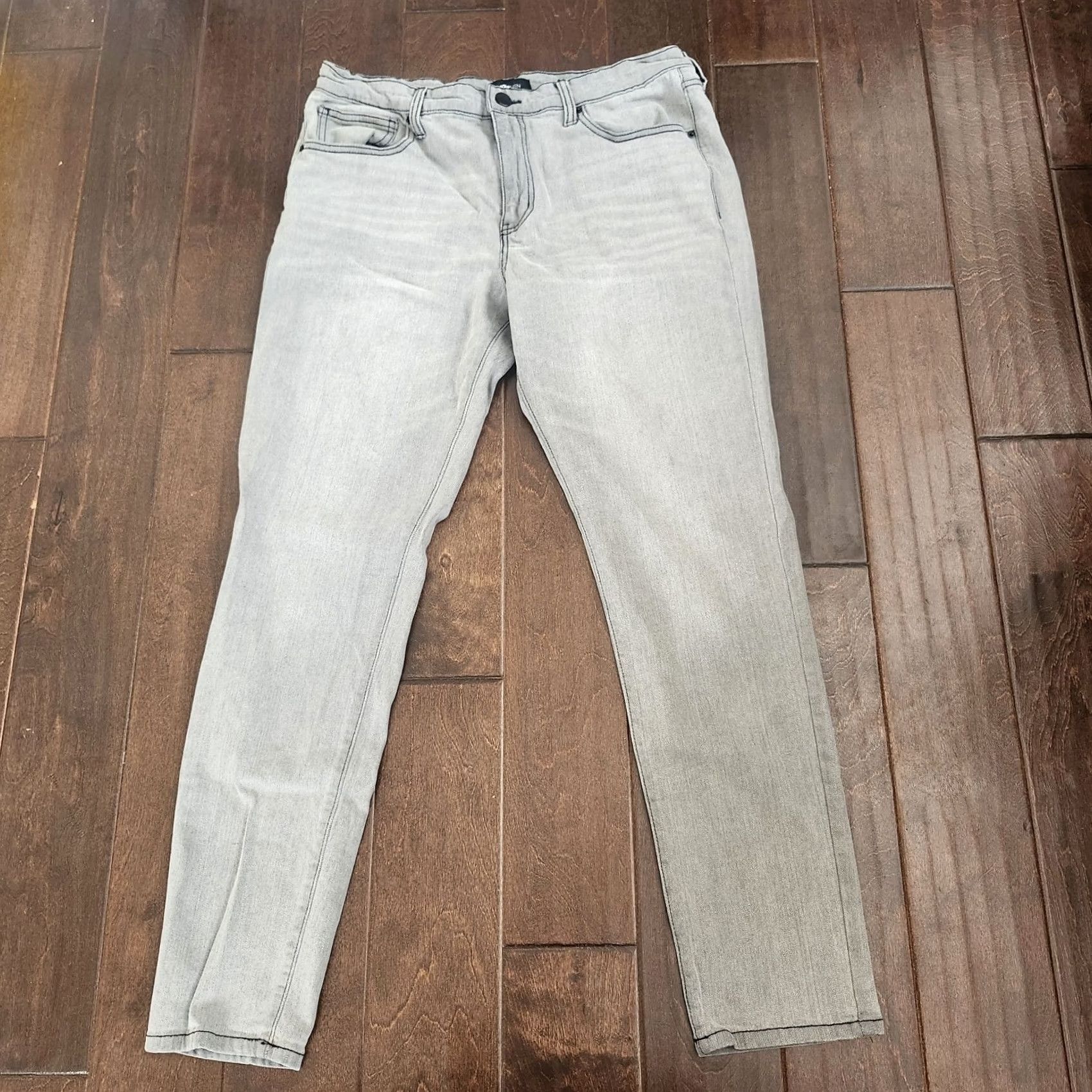 Denime NOVAMEN Gray Slim Fit Jeans Mens Size 36 Denim Pants City 5-Pocket Zip Button Inseam 30 Fall Spring Summer Regular Mens Size US 36 / EU 52 - 2 Thumbnail