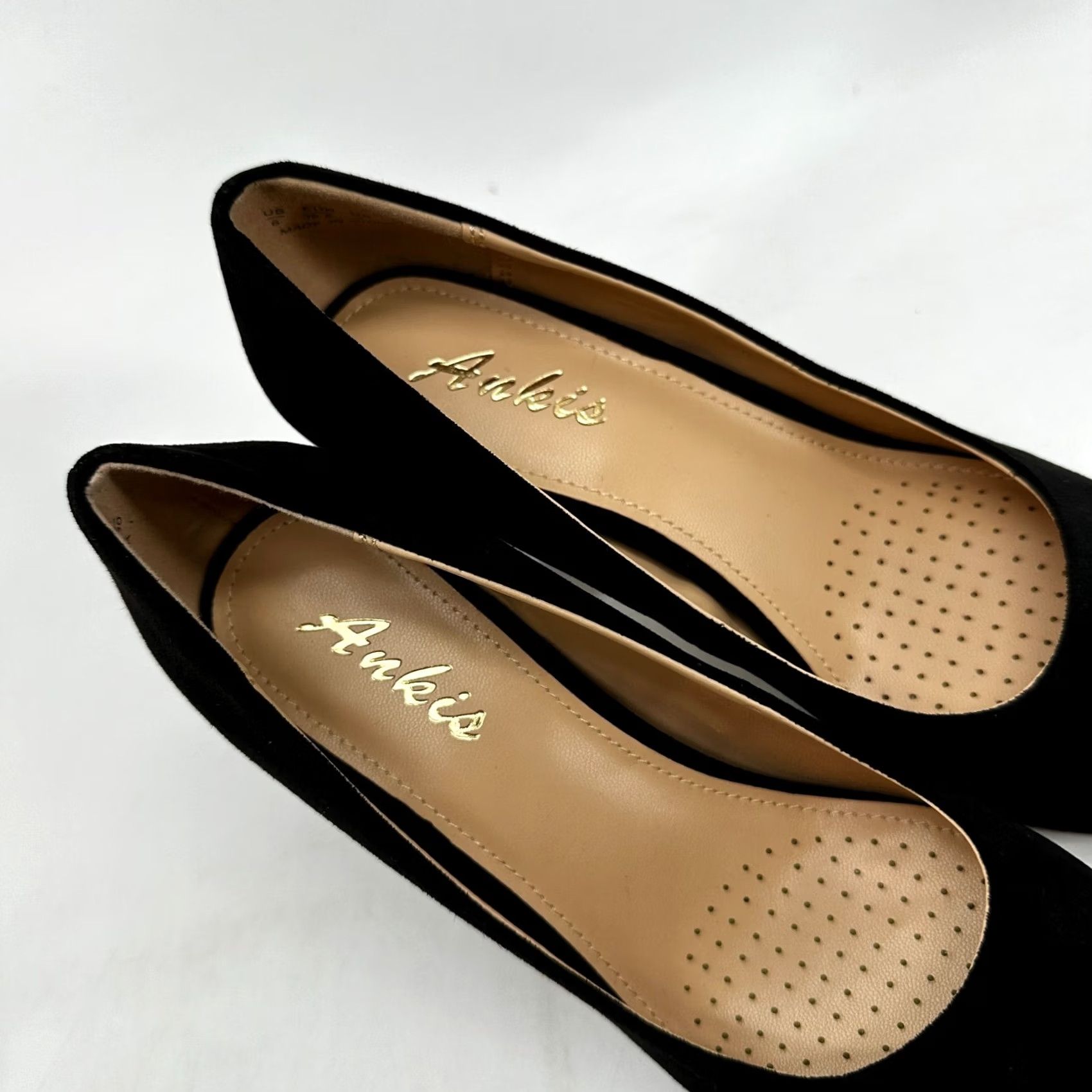 Vintage Ankis Platform Pump Heels Black Women's Size 6 Suede Slip On Round Toe Shoes Pumps Stiletto Casual Classic Women Size US 4 / IT 34 - 7 Thumbnail