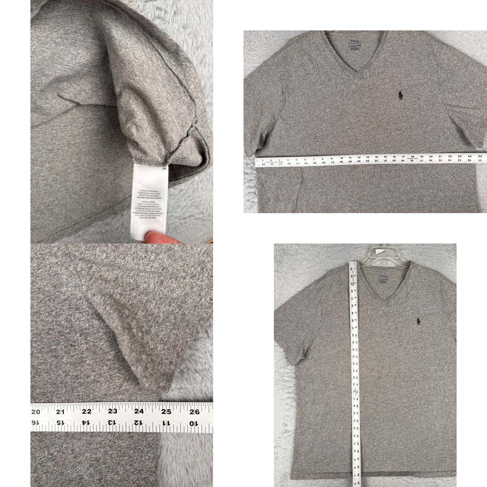 Ralph Lauren Ralph Lauren Polo Shirt Men 2XL Gray Cotton Short Sleeve V-Neck Embroidered Pony Jersey Size US XXL / EU 58 / 5 - 8 Thumbnail