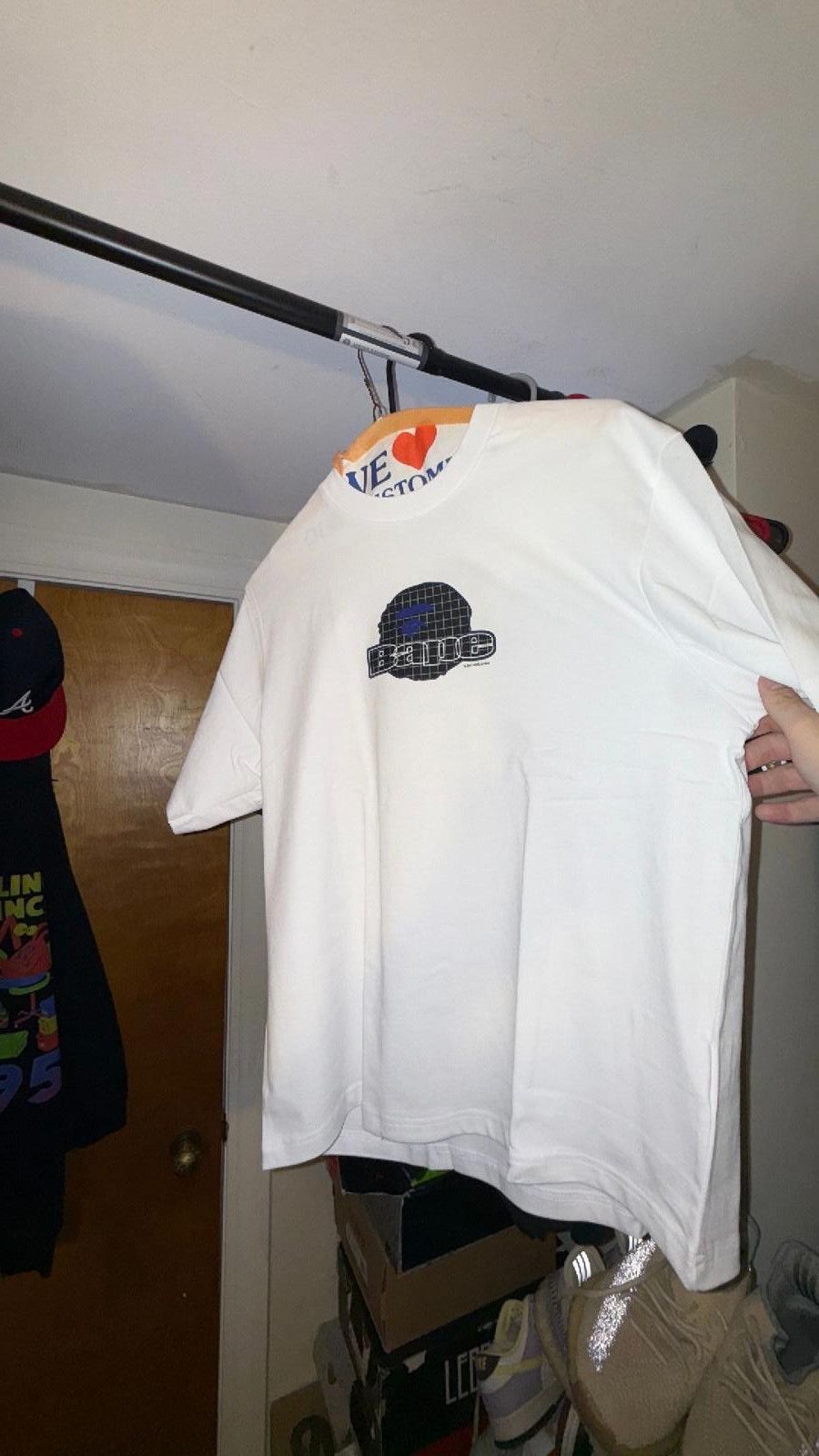 Designer Bape tee white blue sz S Size ONE SIZE - 1 Thumbnail