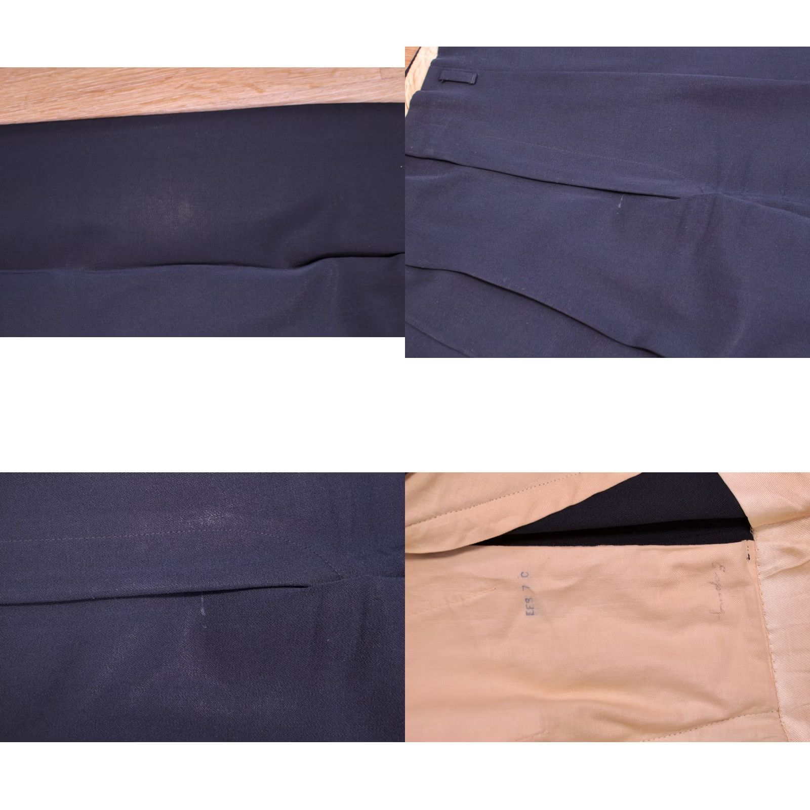 Vintage VINTAGE 50s Wool Suit Navy Blue 3 Button M Mens Size 40R - 11 Thumbnail