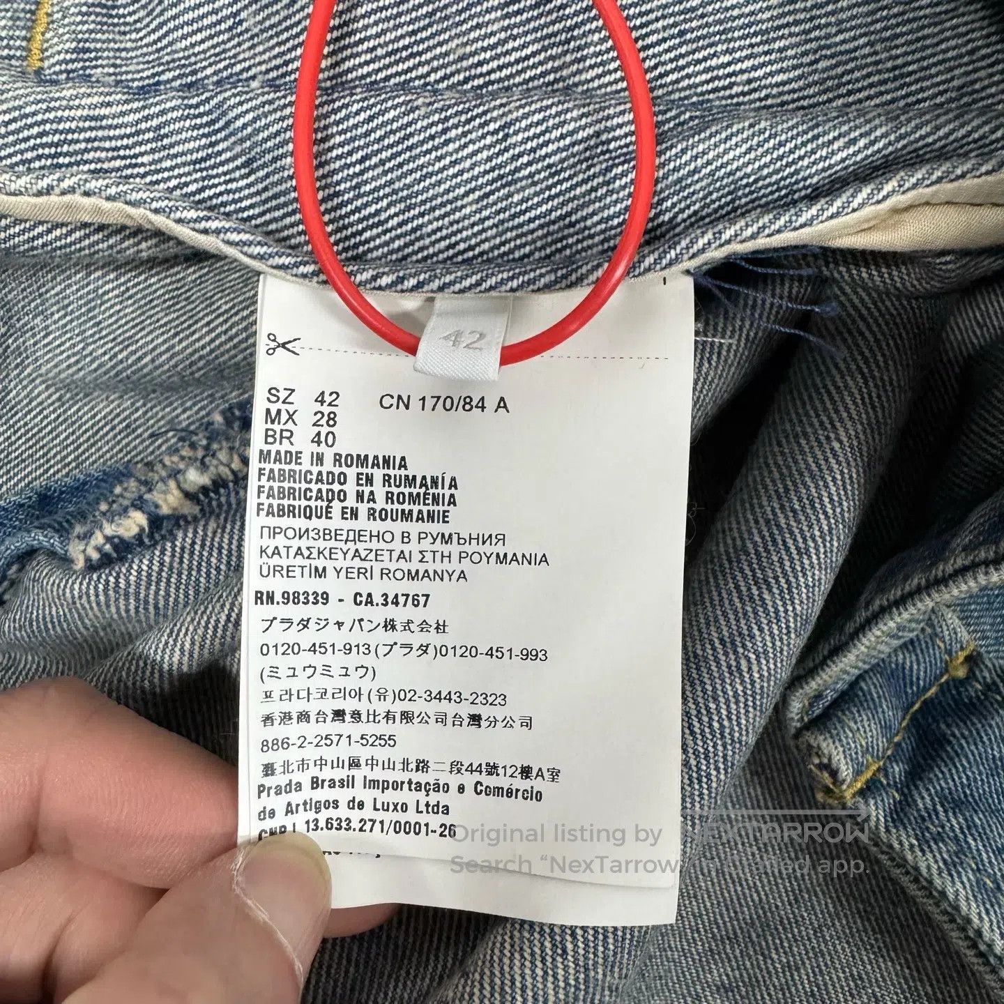 Prada Prada Delta-shaped blue washed-aged short zipper denim jac Size US XS / EU 42 / 0 - 6 Thumbnail