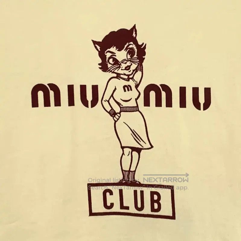 Miu Miu Miu Miu Yellow Cotton T-Shirt for Women . Size S / US 4 / IT 40 - 4 Thumbnail