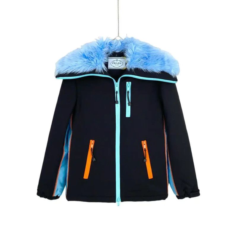 Prada Prada Multifunctional Jacket with Colorful Fur Trim Size ONE SIZE - 1 Thumbnail