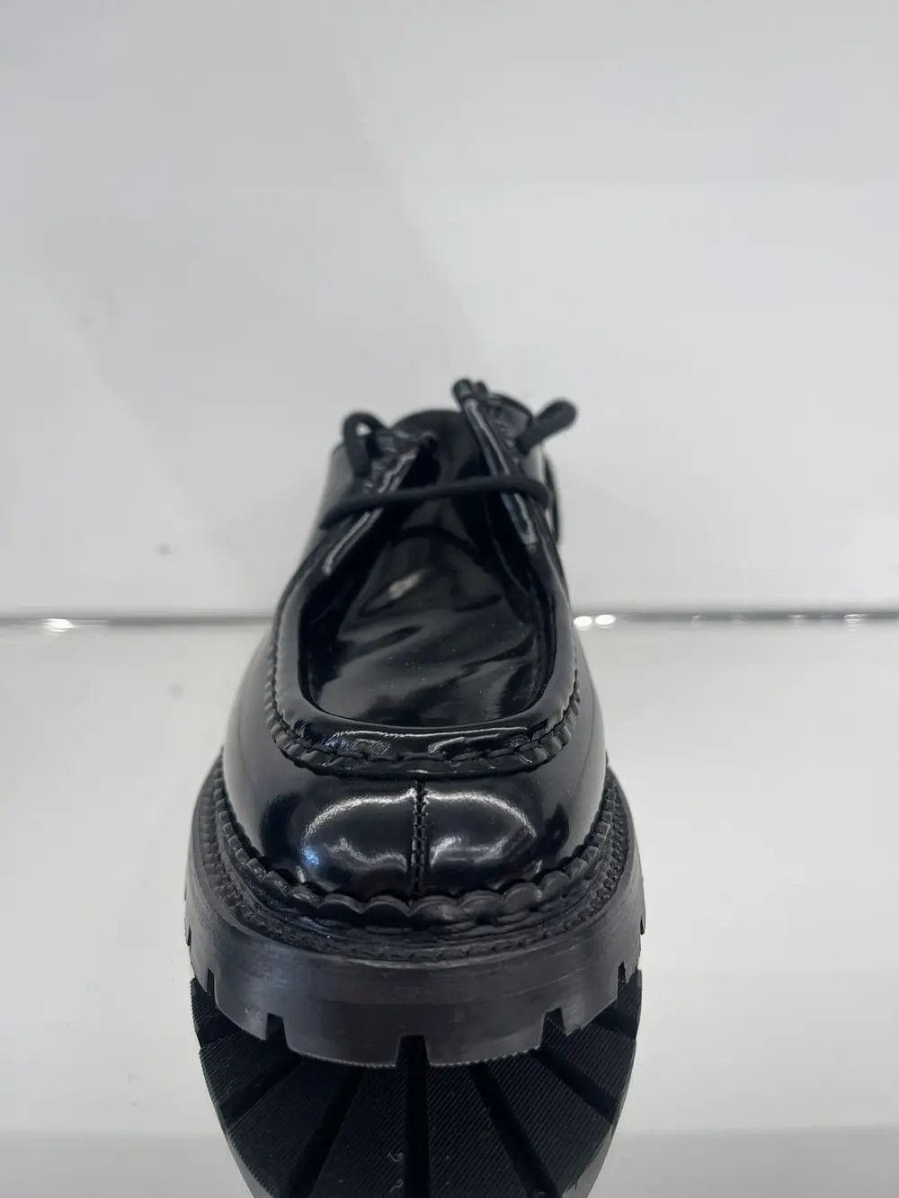 Saint Laurent Paris MALO derbies in glazed leather Size US 12 / EU 45 - 3 Thumbnail