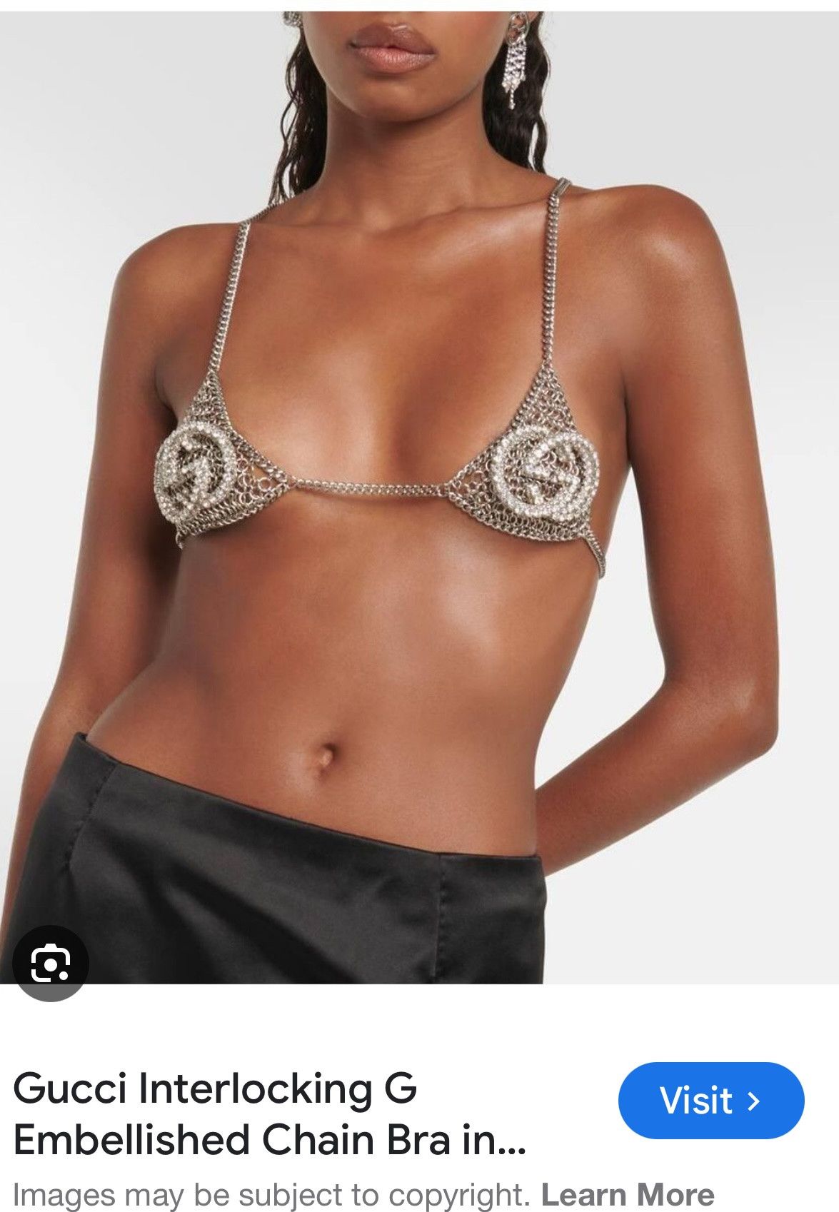 Gucci RARE Gucci Interlocking GG Embellished Chain Bra XS Size XS / US 0-2 / IT 36-38 - 4 Thumbnail