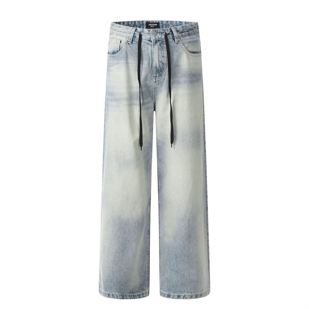 Japanese Brand × Jean Men's street washed distressed tie-dyed gradient loose jeans Size US 34 / EU 50 - 1 Thumbnail