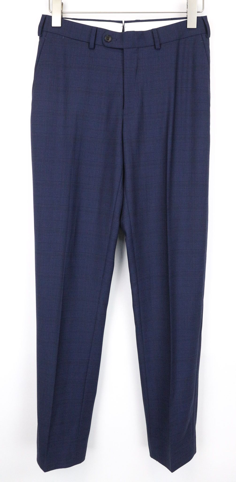 Suitsupply EU44 Blue Checked Pleated Formal Trousers 74726 Size US 28 / EU 44 - 1 Thumbnail