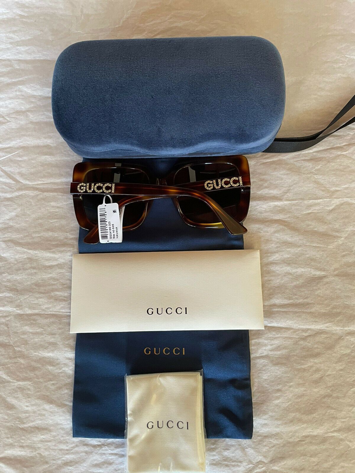 Gucci GUCCI GG0418S 003 Havana Oversized Rectangular Sunglasses Size ONE SIZE - 3 Thumbnail
