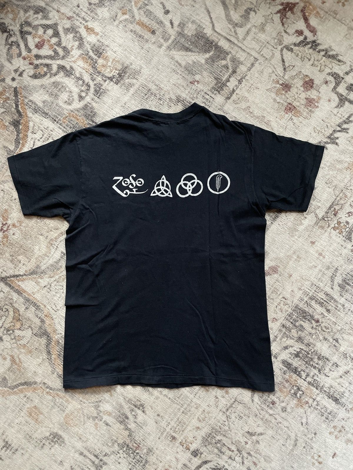 Band Tees Vintage 80s Led Zeppelin Band Swan Song Symbol Tee Shirt Size US L / EU 52-54 / 3 - 5 Thumbnail