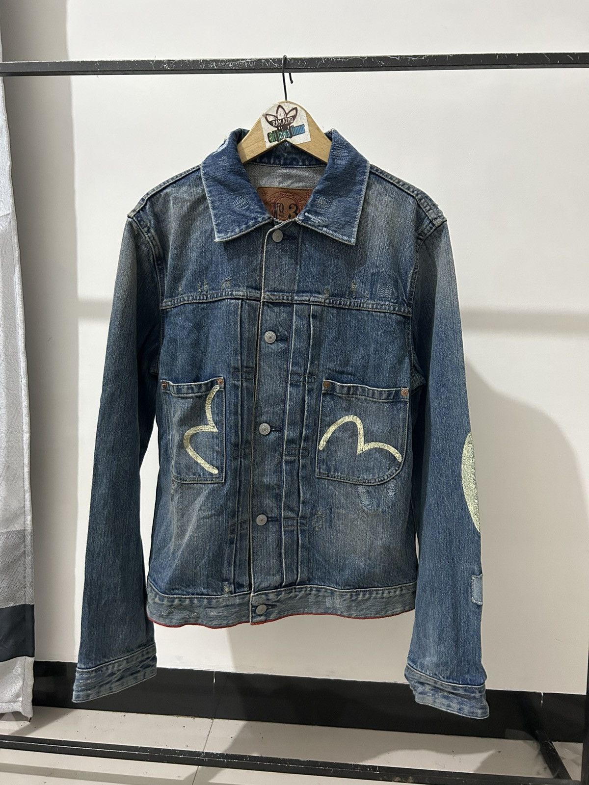 Evisu Type 2-esque Denim Jacket w/ Painted Elbows