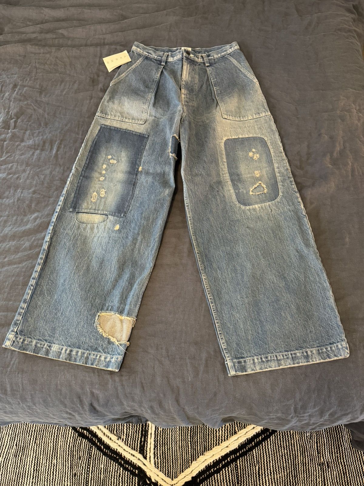 Kapital Kapital 14oz Denim Fatigue Baggy Pants (Rushfield Remake) Size US 30 / EU 46 - 1 Thumbnail