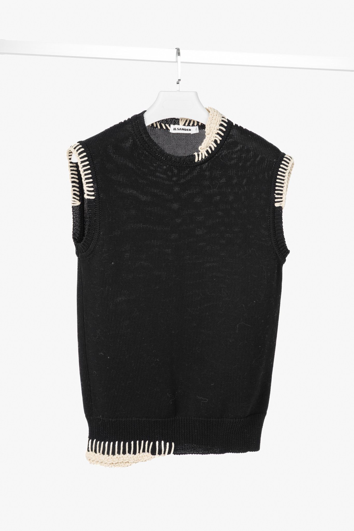 Jil Sander Jil Sander SS/18 Runway] Cotton Stitch-Detail Knitted Vest Size US S / EU 44-46 / 1 - 1 Thumbnail