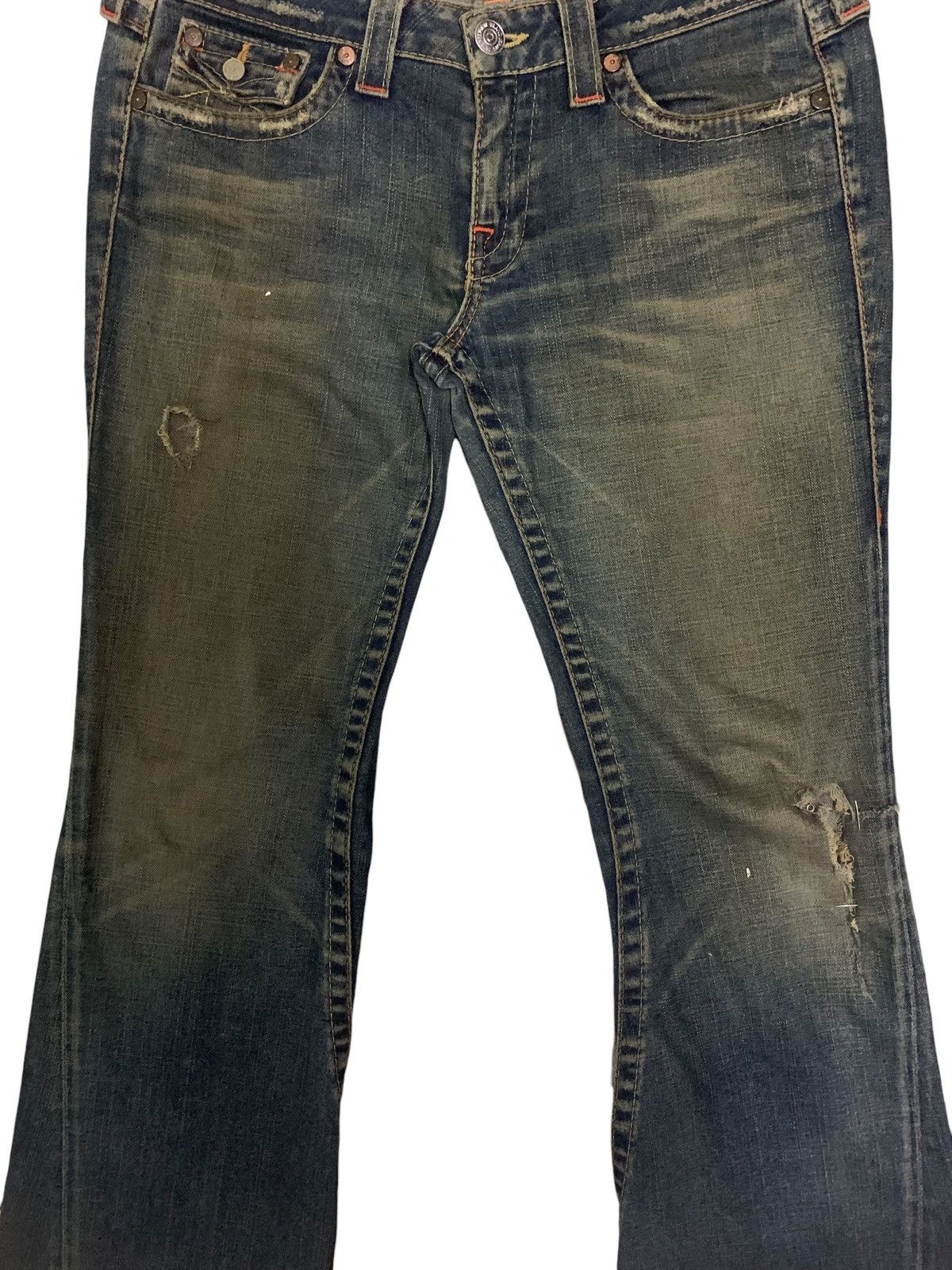 True Religion × Vintage 🔥Flare🔥 Vintage 90s True Religion Distress Bootcut Jeans Size US 34 / EU 50 - 9 Thumbnail