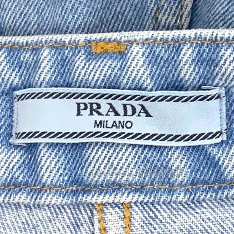 Prada Prada Blue triangle cotton casual denim trousers Size 28" / US 6 / IT 42 - 7 Thumbnail