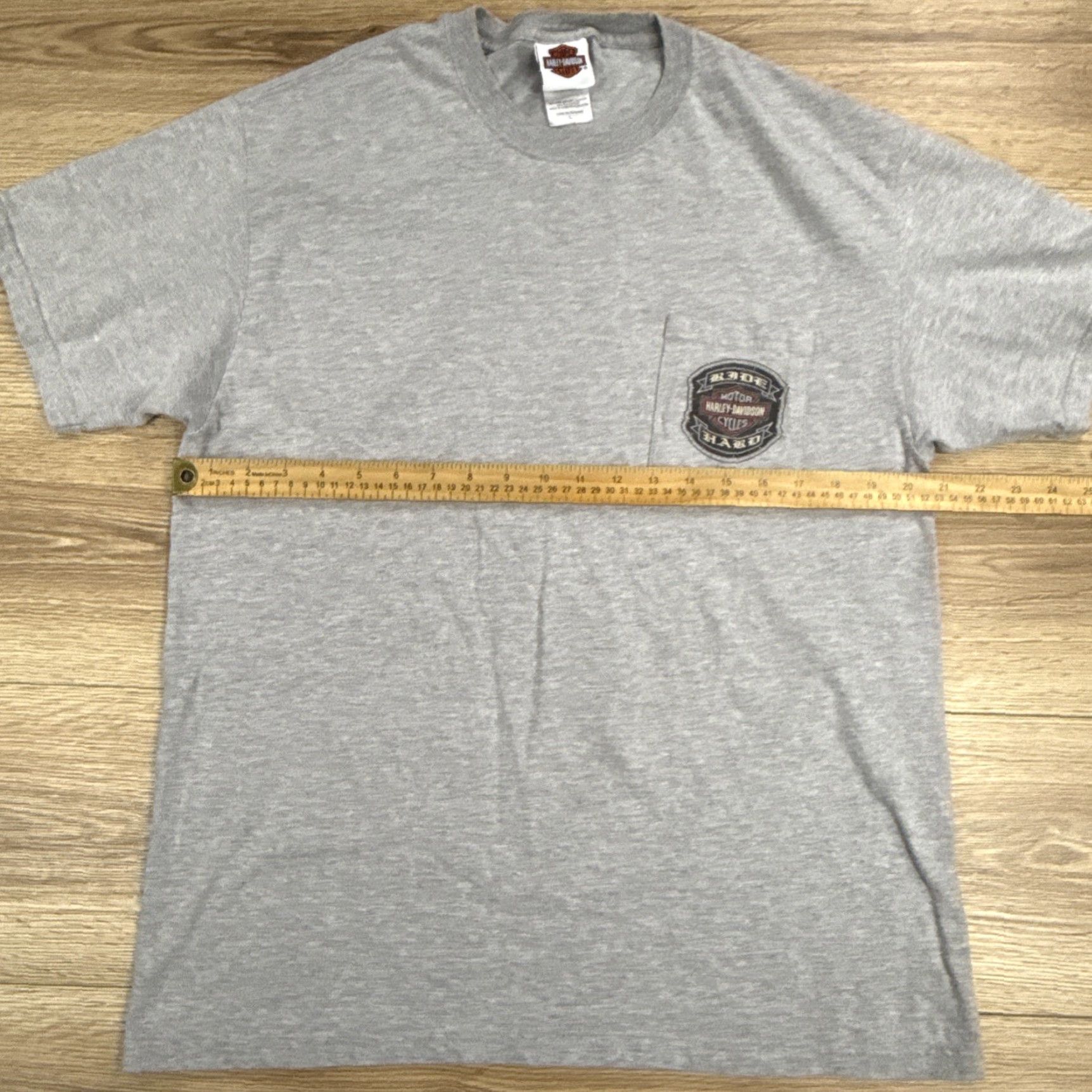 Harley Davidson VINTAGE Harley-Davidson Gray Pocket T Shirt Ride Hard L Men Shirt Smoker Mountain TN 90s? Size US L / EU 52-54 / 3 - 6 Thumbnail