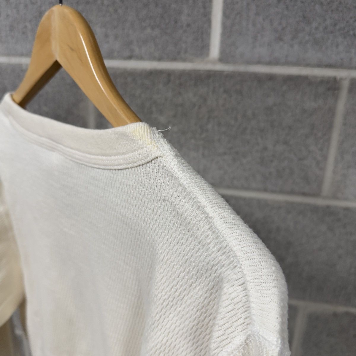 Vintage Cream White Thermal Shirt ERD Grunge Chrome Tall Size US L / EU 52-54 / 3 - 5 Thumbnail