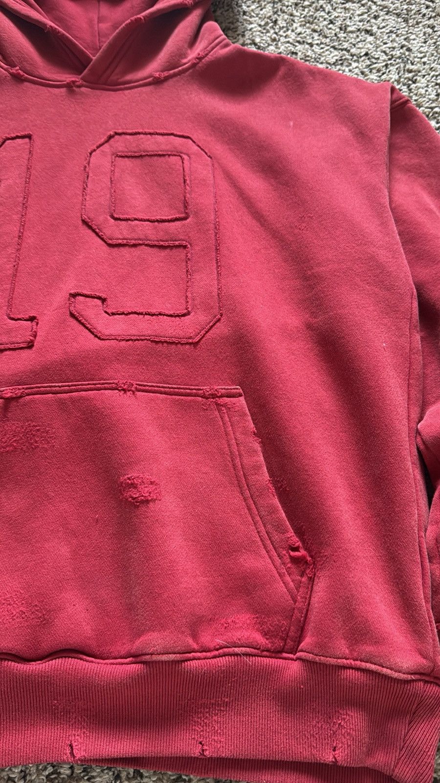 Vintage Vintage Distressed "19" Hoodie Size US S / EU 44-46 / 1 - 10 Thumbnail