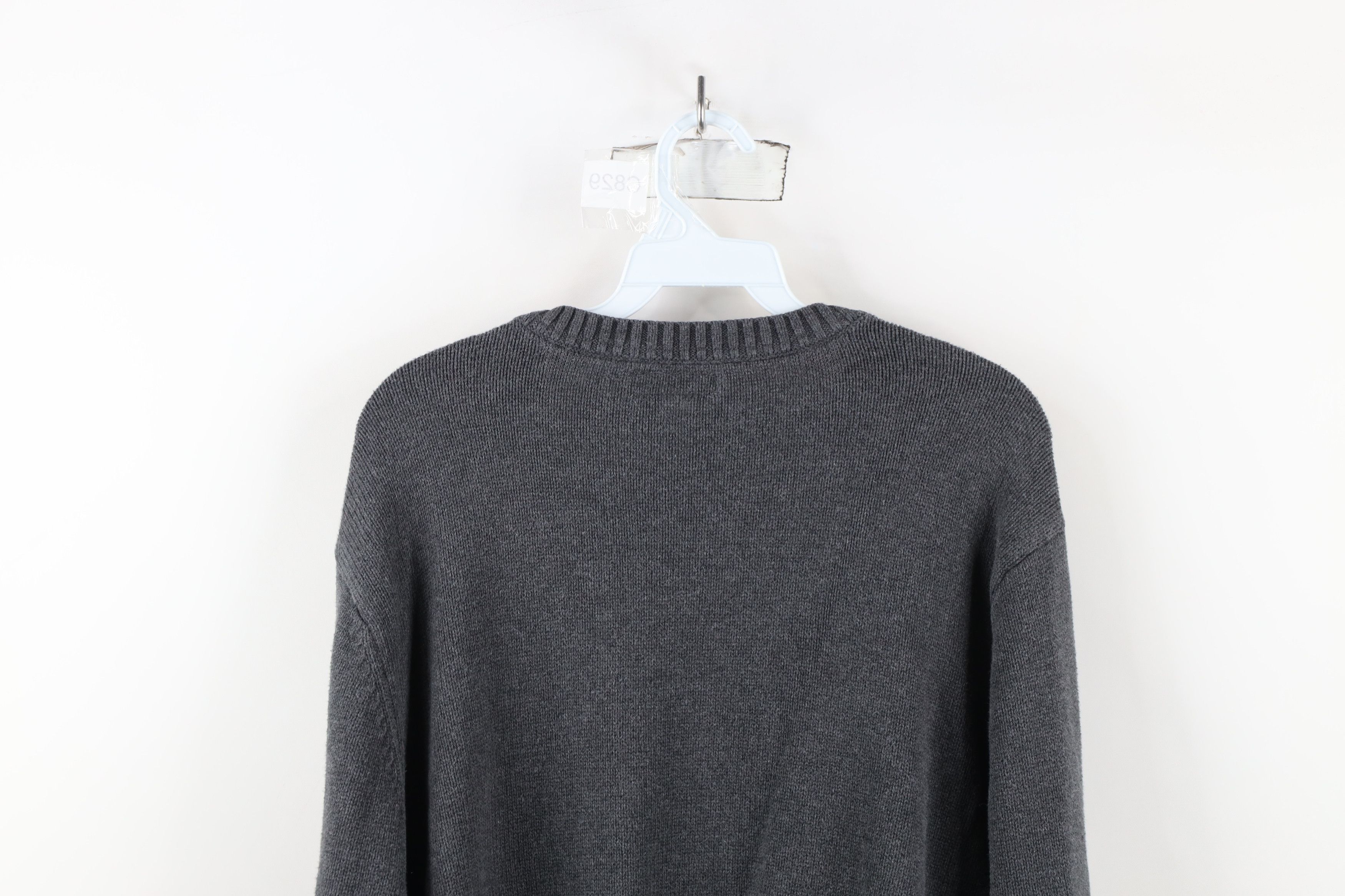 Vintage Vintage 90s Streetwear Blank Knit Crewneck Sweater Dark Gray Size US XL / EU 56 / 4 - 8 Thumbnail