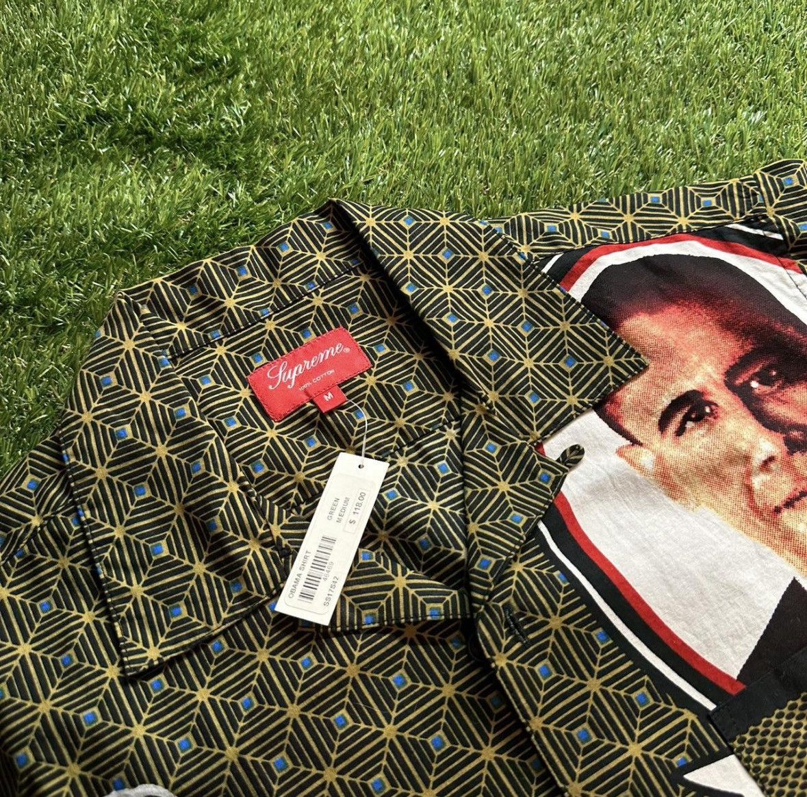 Supreme SS17 Supreme Obama Button Up Shirt Green Size Medium Size US M / EU 48-50 / 2 - 3 Thumbnail