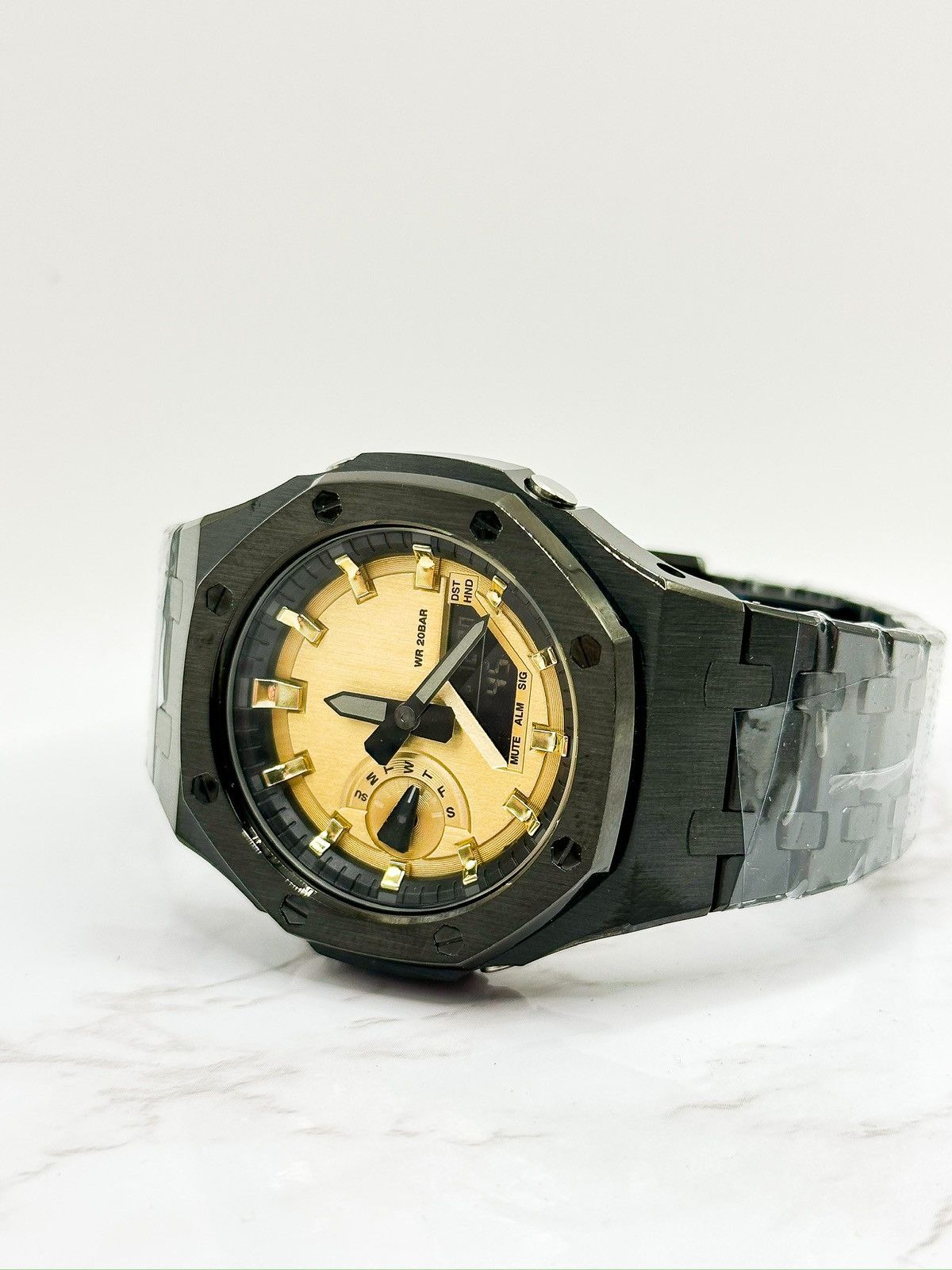 G Shock Custom Casioak GSHOCK mod Black and Gold BRAND NEW | Grailed