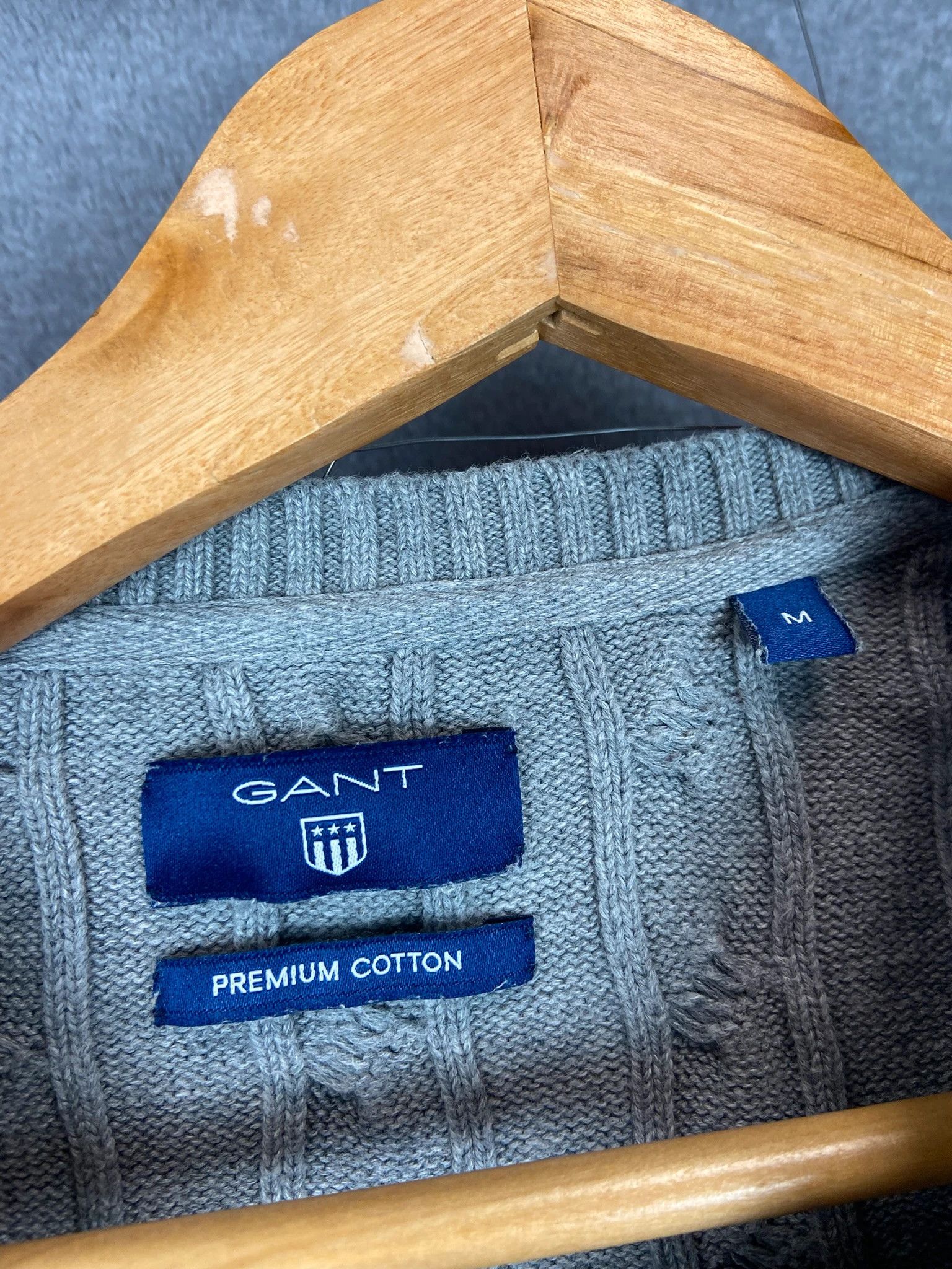 Gant Gant Grey Cable Knit Sweater M | Classic Preppy Fit Size US M / EU 48-50 / 2 - 3 Thumbnail