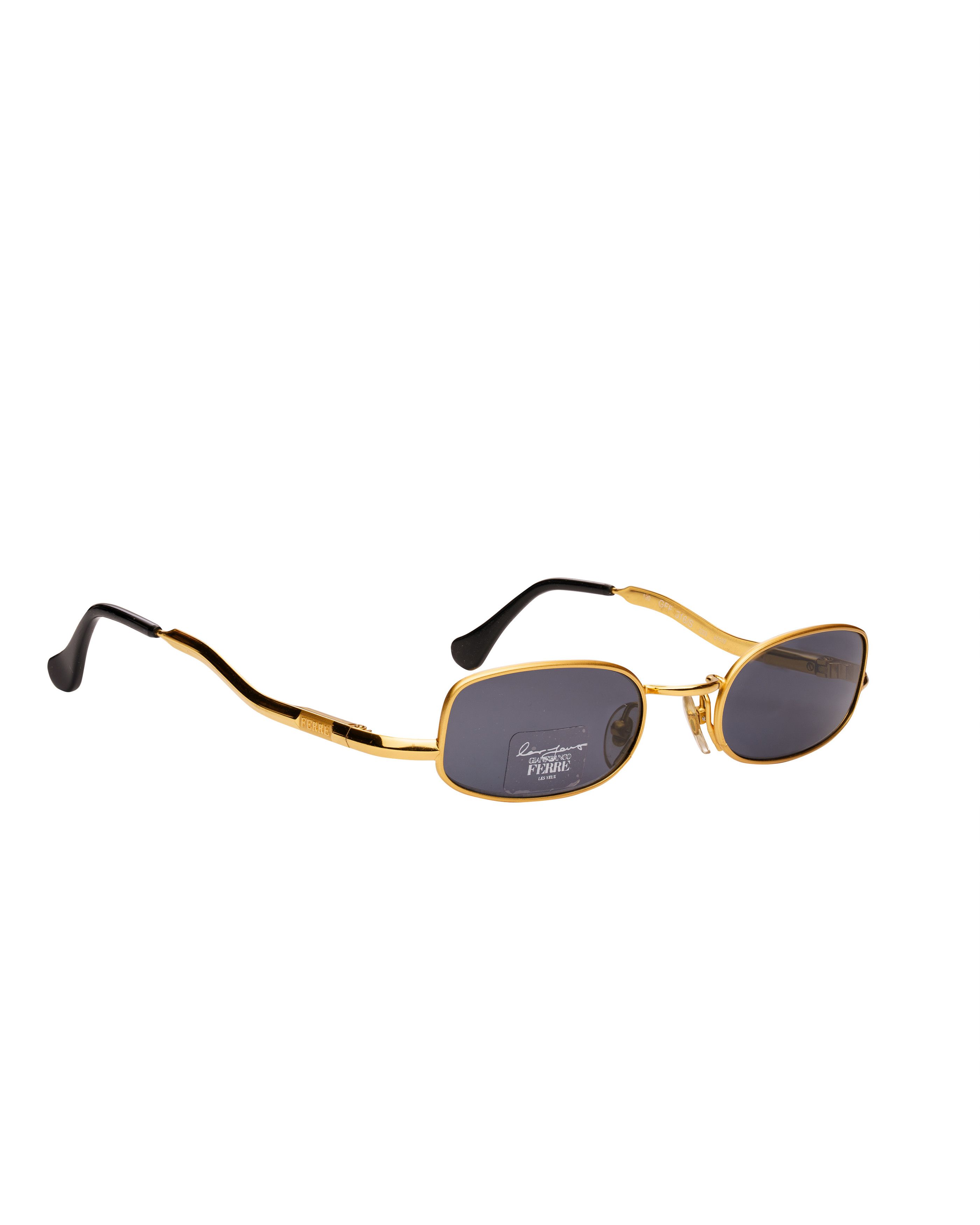 Gianfranco Ferre Gianfranco Ferre '90s Gold Rectangular Metal Sunglasses Size ONE SIZE - 1 Thumbnail