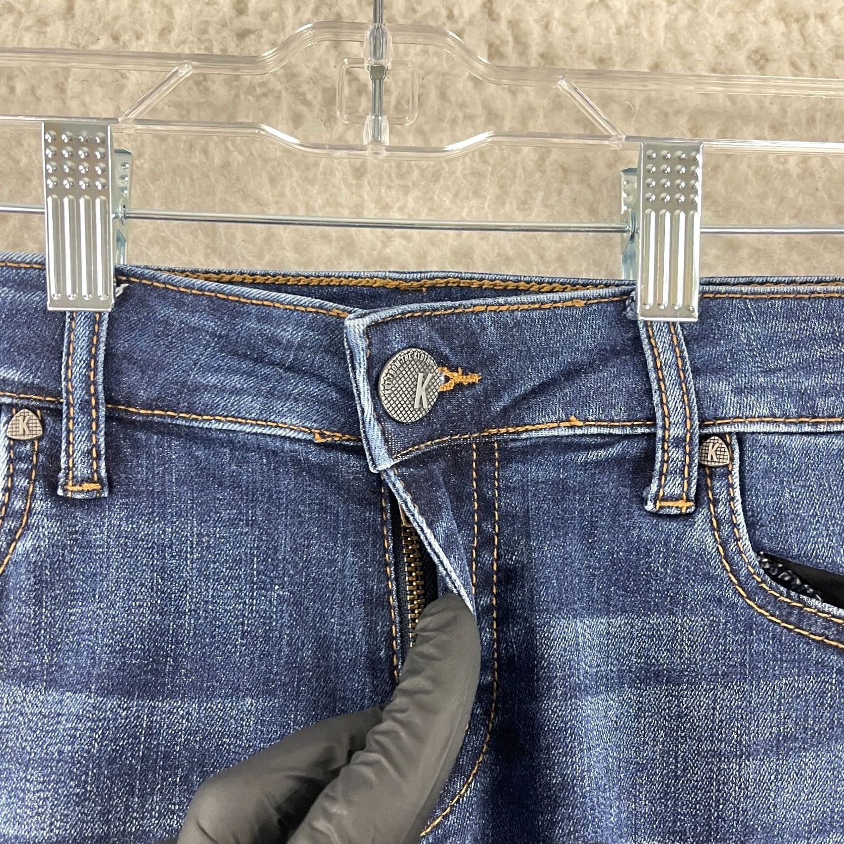 Vintage KUT from the Kloth Donna Crop Skinny Jeans Womens Size 4 Blue Distressed Casual Denim Jeans Crop Skinny Size 27" / US 4 / IT 40 - 5 Thumbnail