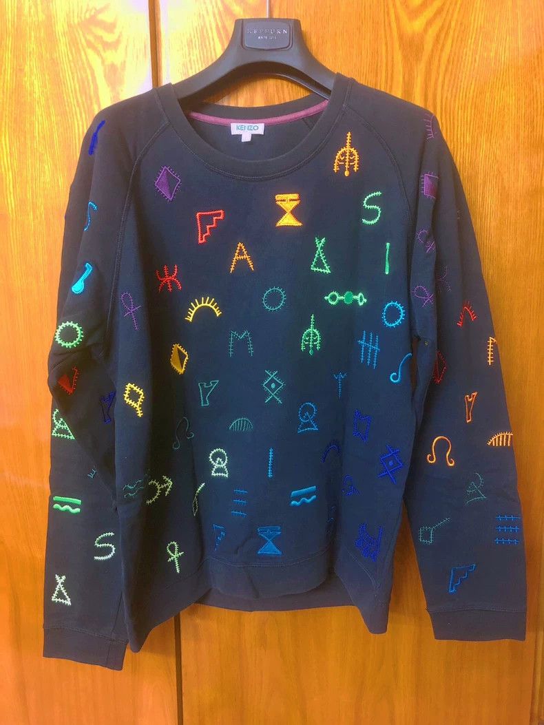 Kenzo KENZO Colorful totem embroidered hoodie Size L / US 10 / IT 46 - 1 Thumbnail