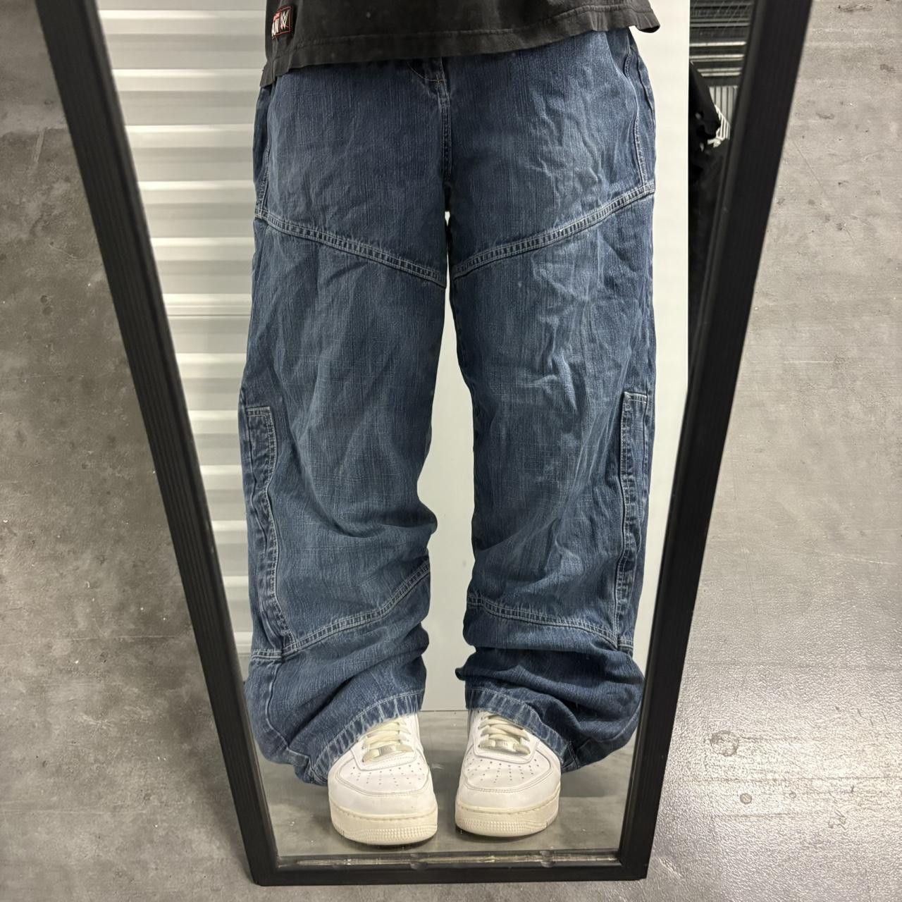 Crazy Vintage Y2K/2000s Super Baggy Wideleg JNCO Style Brooklyn Medium Wash Denim Jeans!