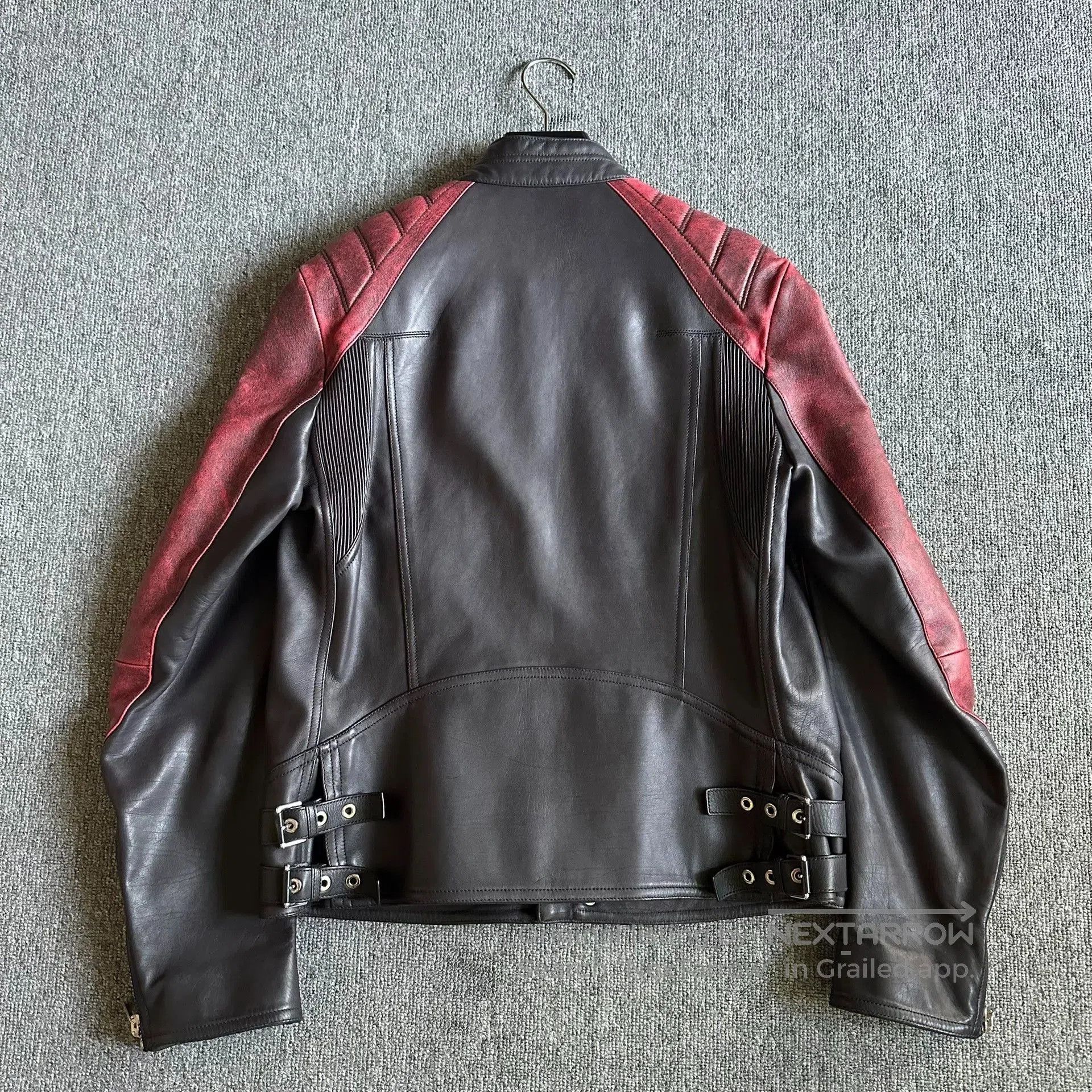 Dior dior homme black red leather motorcycle jacket. Size US M / EU 48-50 / 2 - 6 Thumbnail