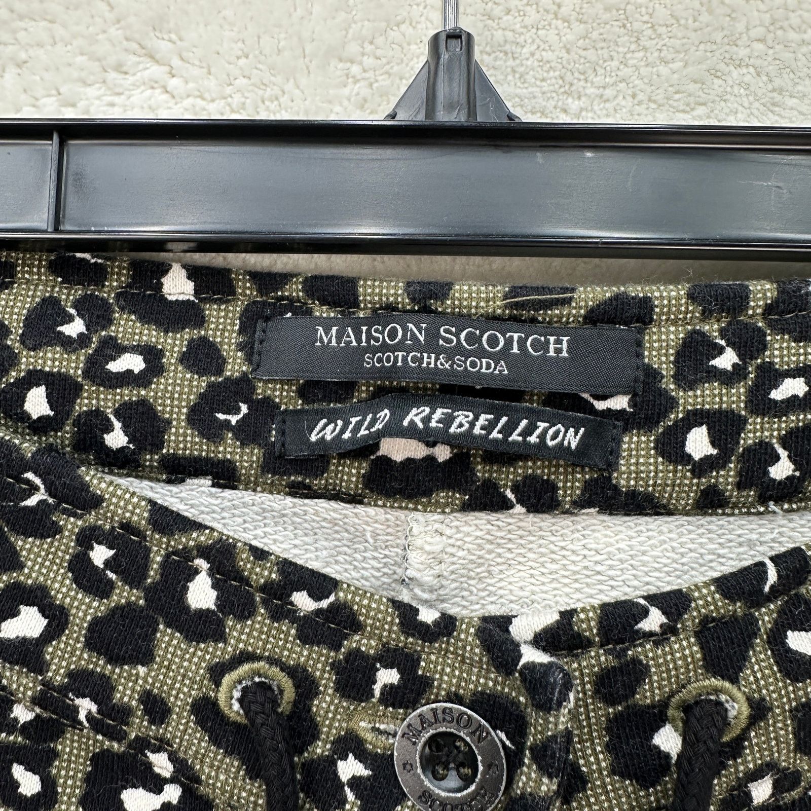 Scotch & Soda SCOTCH & SODA WOMEN'S SIZE 3 OLIVE GREEN LEOPARD PRINT TROE Size 32" / US 10 / IT 46 - 6 Thumbnail