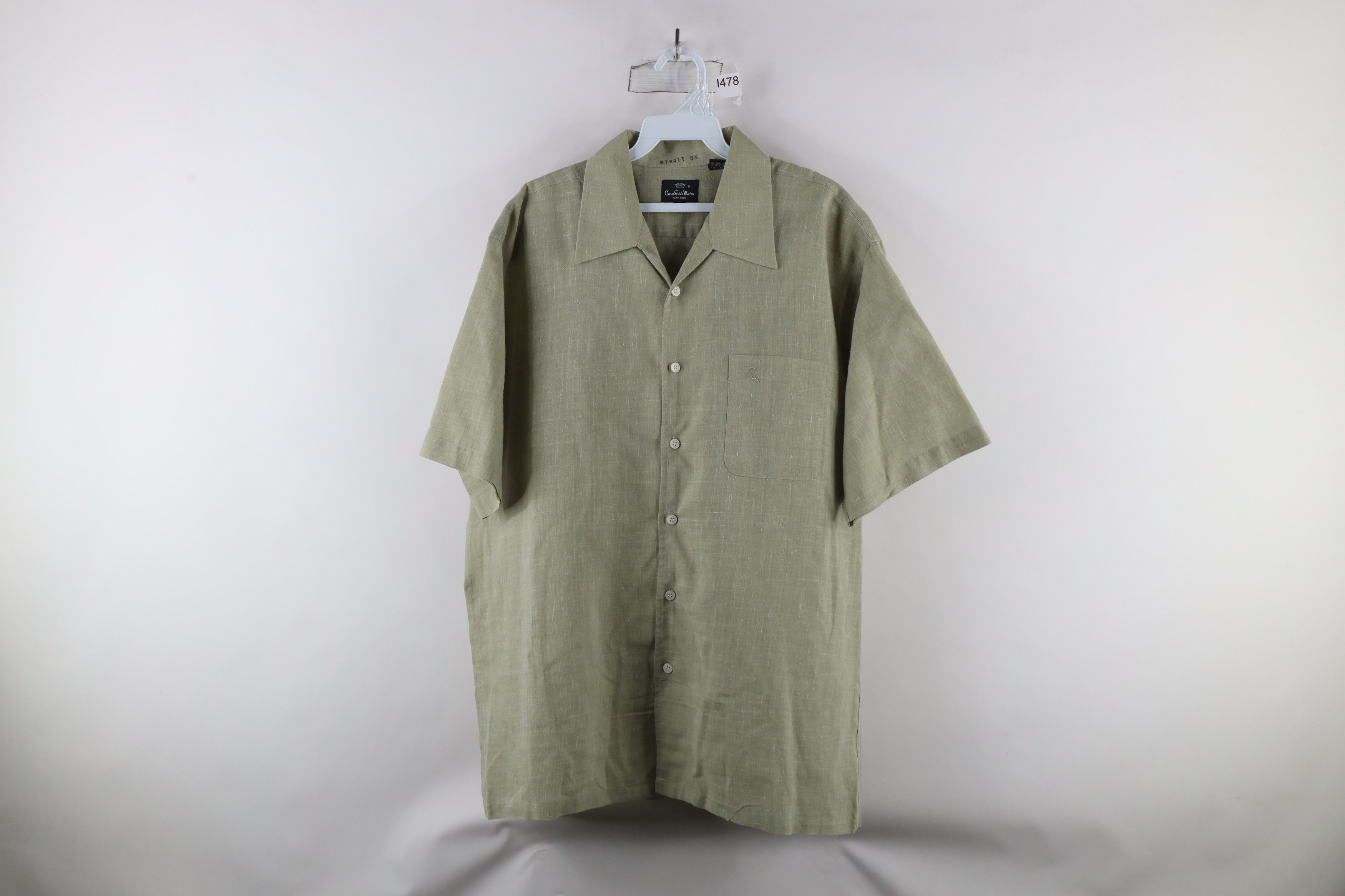 Vintage Vintage 60s 70s Streetwear Camp Collar Button Shirt Green Size US L / EU 52-54 / 3 - 1 Thumbnail