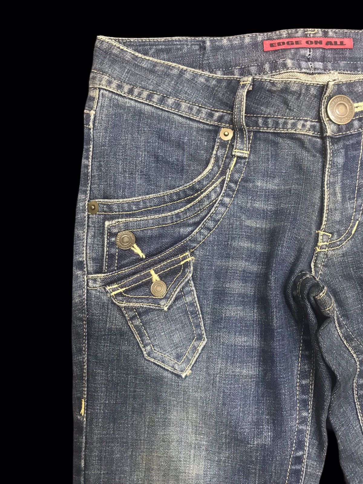 Designer × Japanese Brand 💥FLARE💥EDGE ON ALL MULTIPOCKETS FLARE DENIM F355 Size 29" - 5 Thumbnail