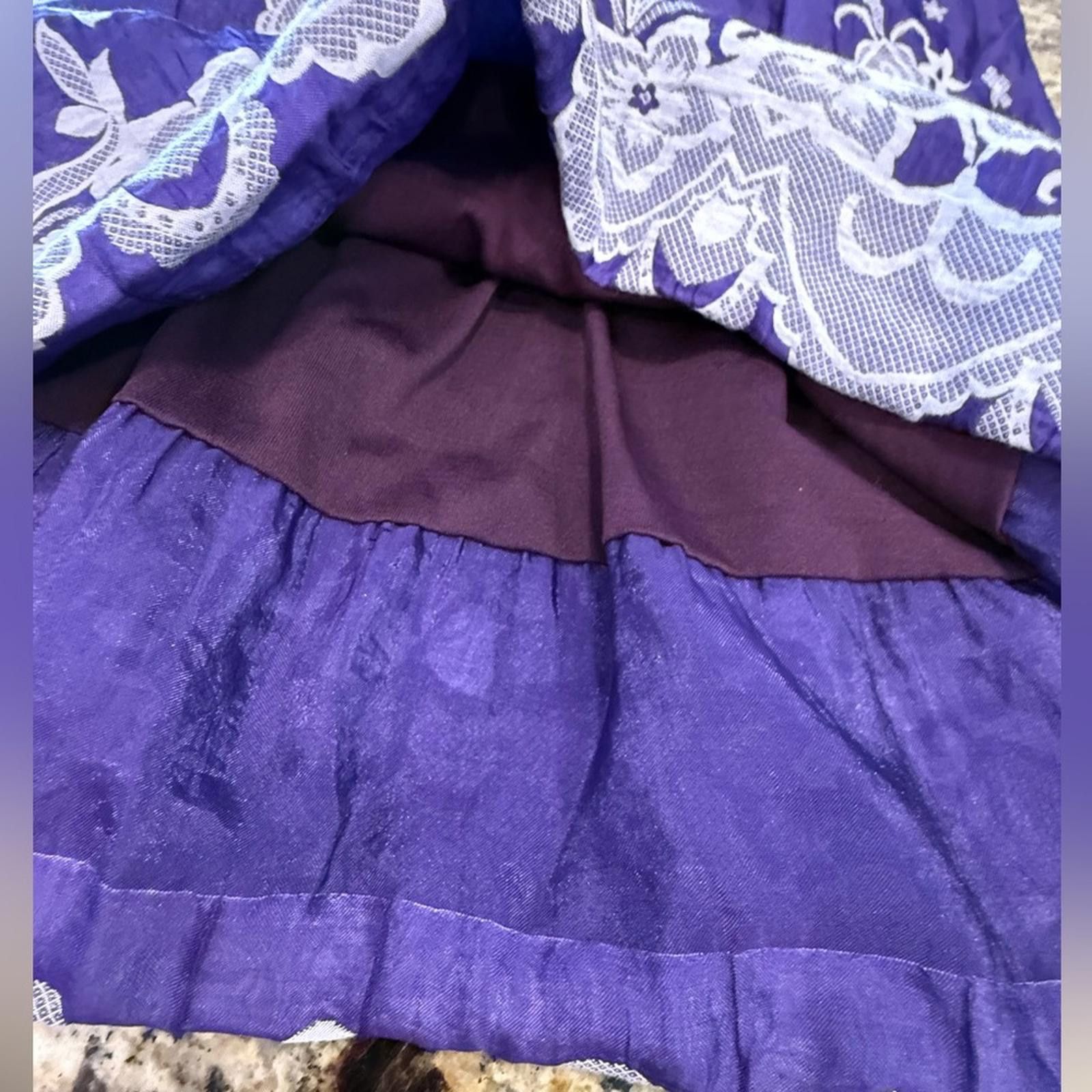Other MOA purple embroidered floral pleated midi dress SZ 6 Size M / US 6-8 / IT 42-44 - 5 Thumbnail