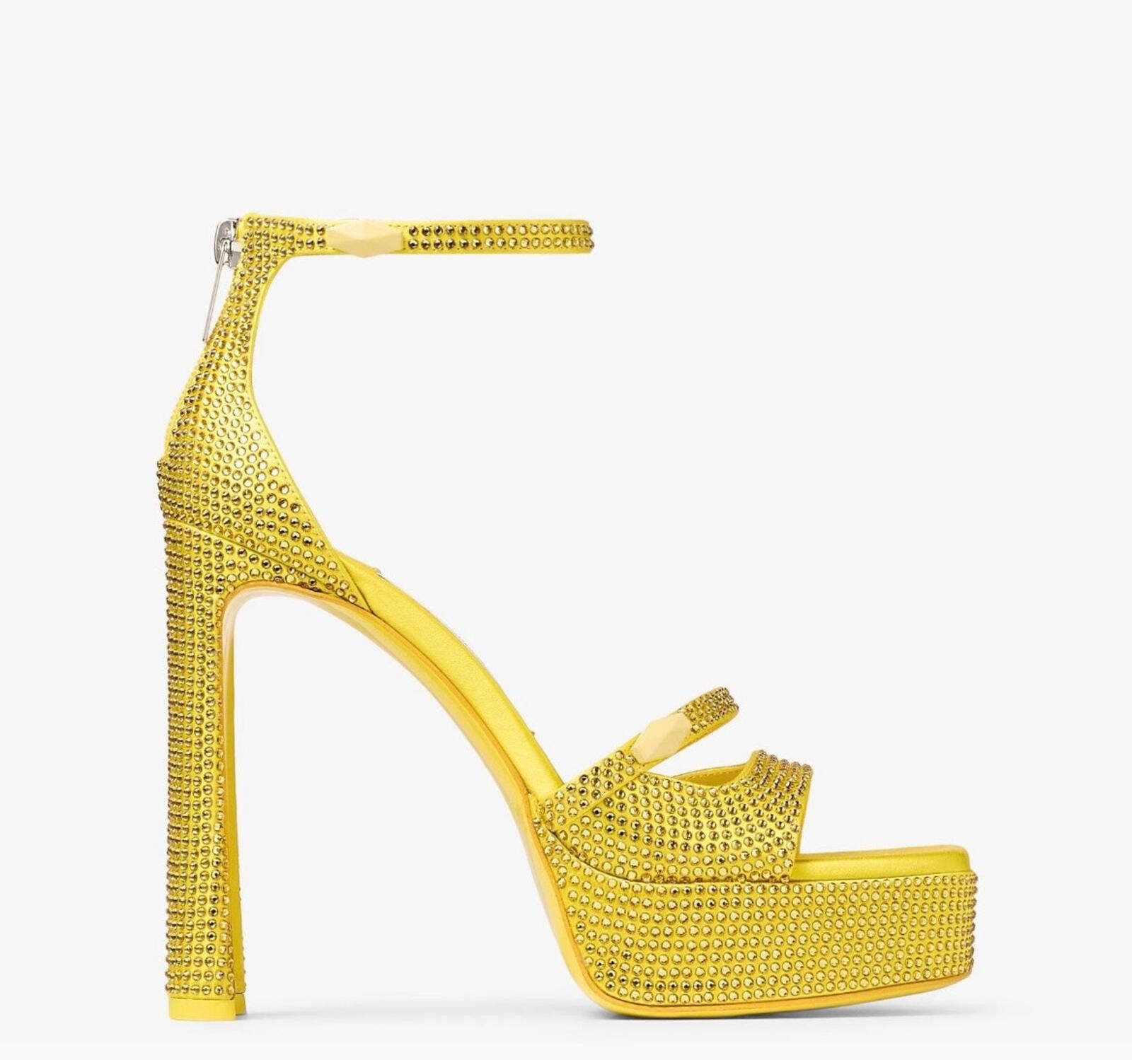 Jimmy Choo Jimmy Choo Clarissa Crystal Platforms Size US 7.5 / IT 37.5 - 1 Thumbnail