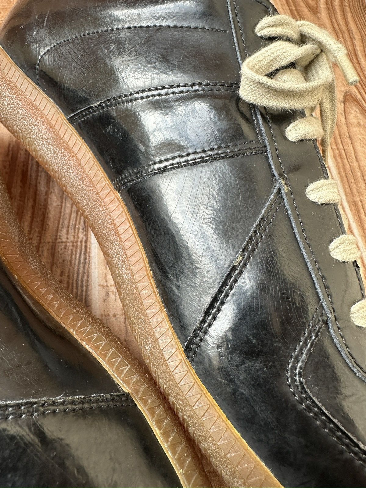 Leather Mega Bumper Ramones High Top Sneaks