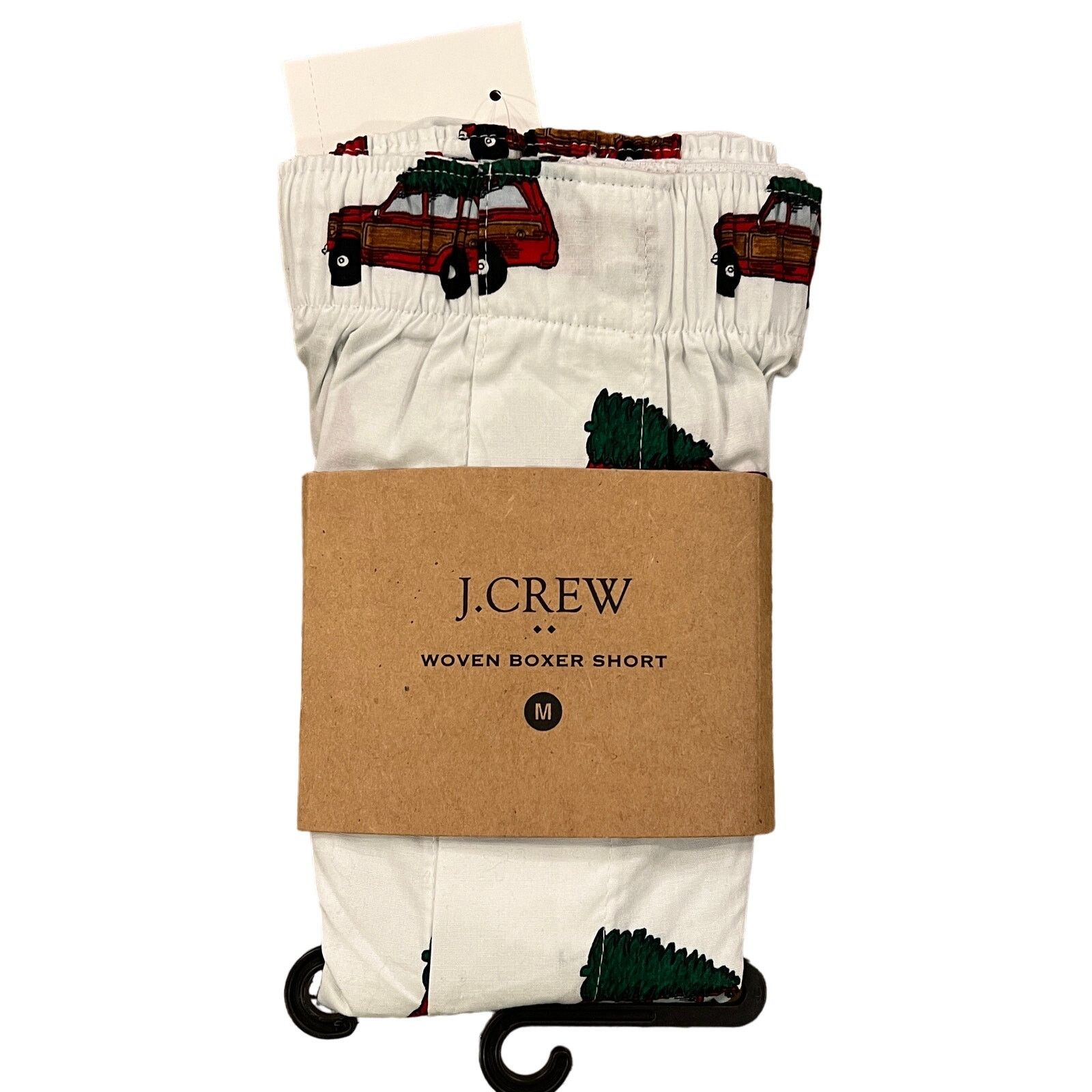 J.Crew NWT J. Crew Men's White Christmas Tree Print Woven Boxers XL Size ONE SIZE - 2 Thumbnail