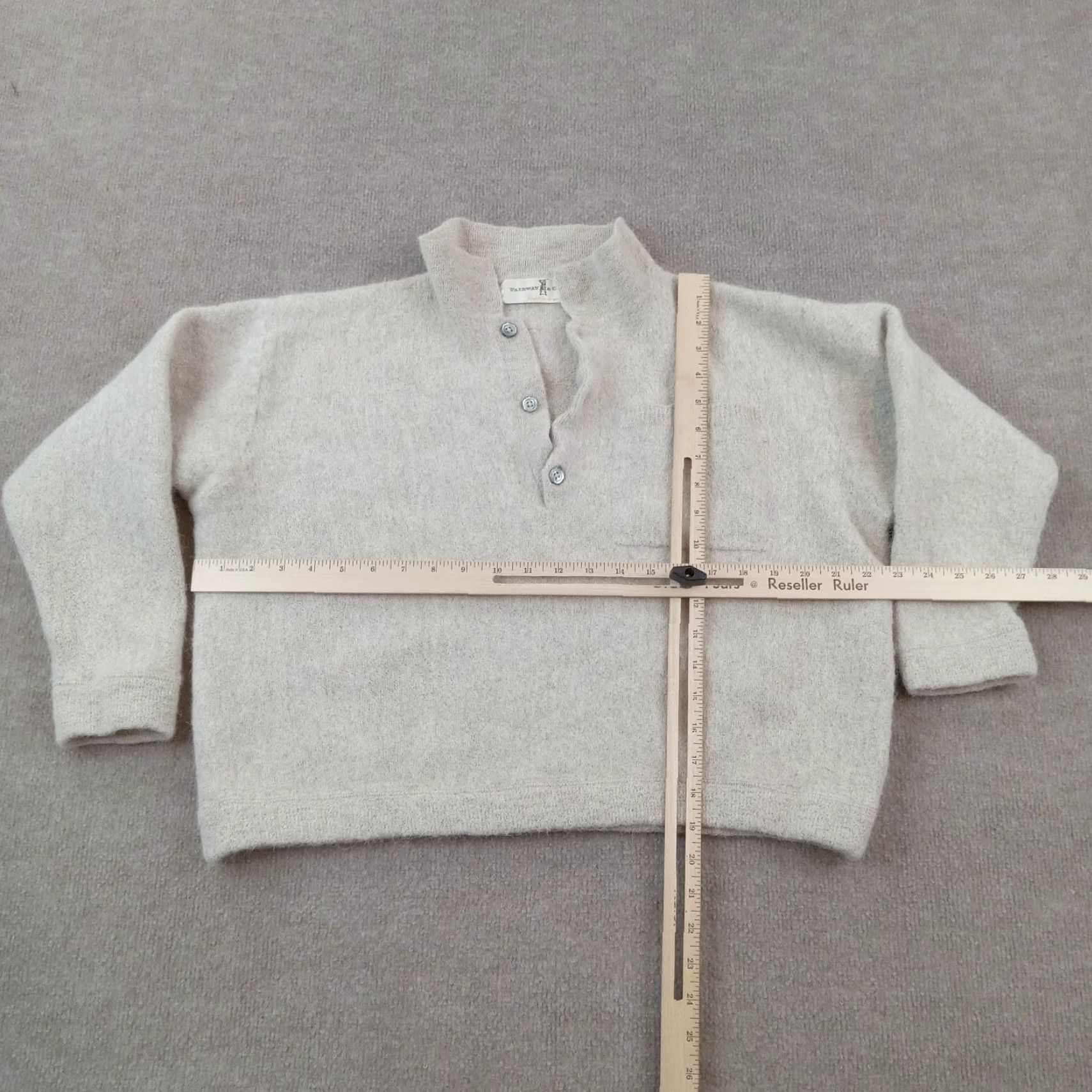 Vintage Fairway Greene Womens Sweater Extra Large XL Beige Cropped Mock Neck Pullover Size XL / US 12-14 / IT 48-50 - 2 Thumbnail
