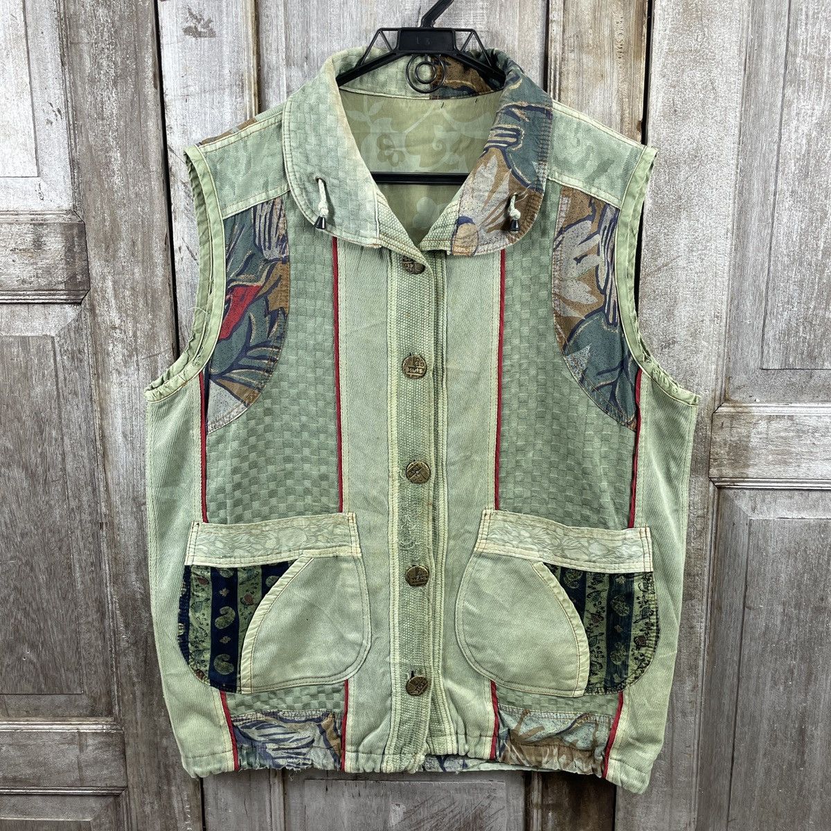 Japanese Brand × Vintage Vintage Japanese Brand Patchwork Button Up Vests Size US M / EU 48-50 / 2 - 1 Thumbnail
