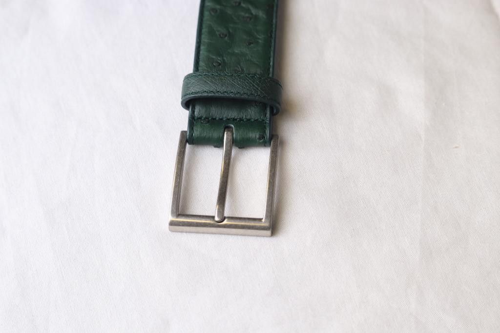 Bottega Veneta o1rshd Ostrich Leather Belt in Pine Green Size ONE SIZE - 8 Thumbnail