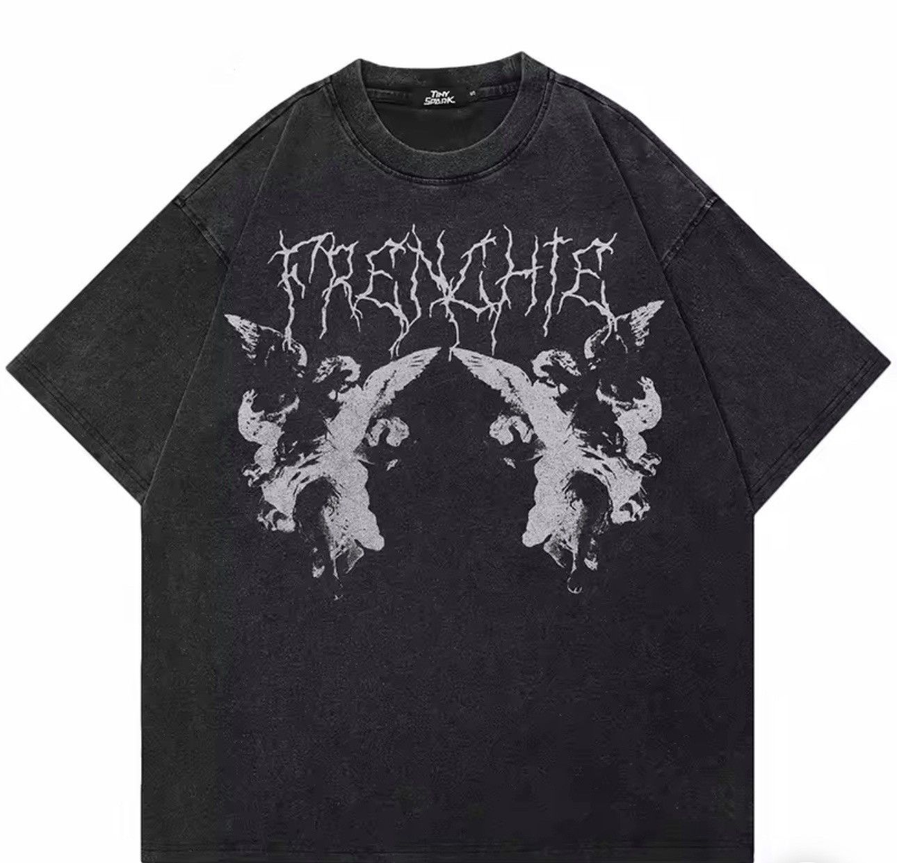 Vintage Gothic Punk Washed Retro Angels Print T Shirt Size US S / EU 44-46 / 1 - 1 Thumbnail