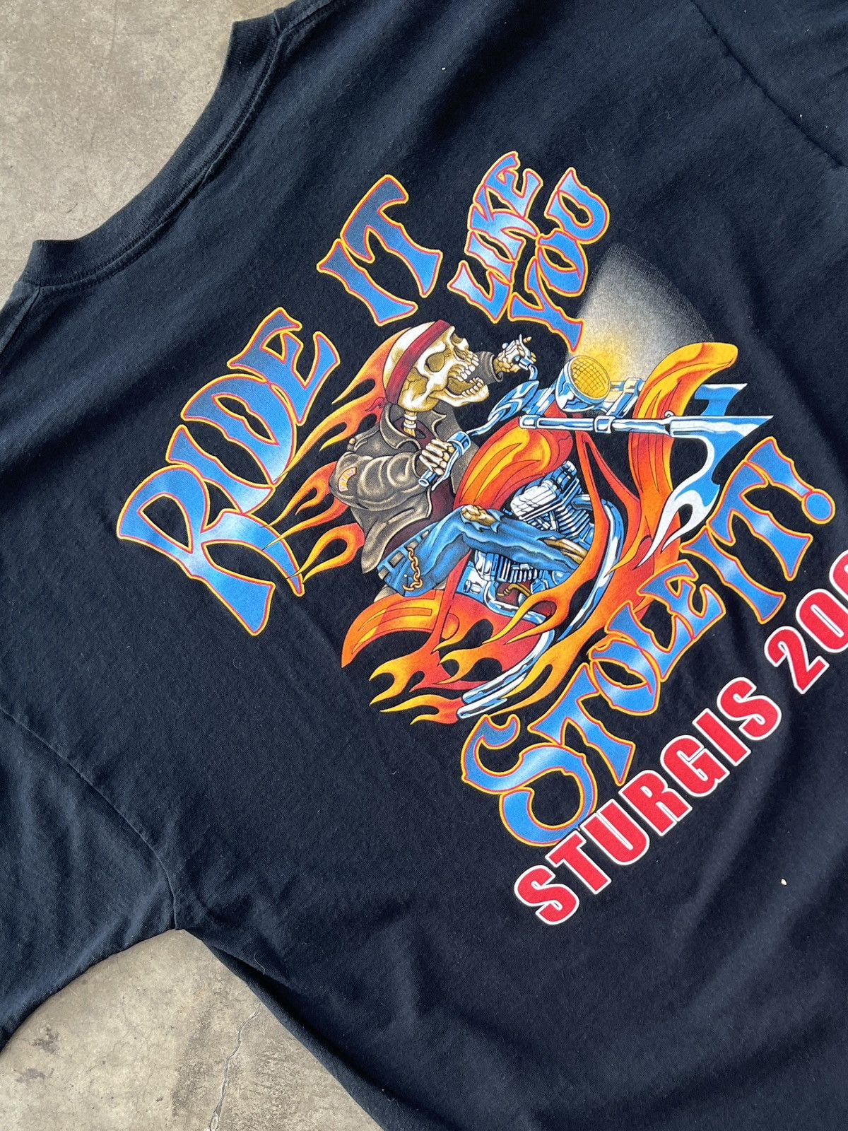 Harley Davidson Vintage 2003 Sturgis Ride It Stole It Motorcycle Skeleton XL Size US XL / EU 56 / 4 - 1 Thumbnail