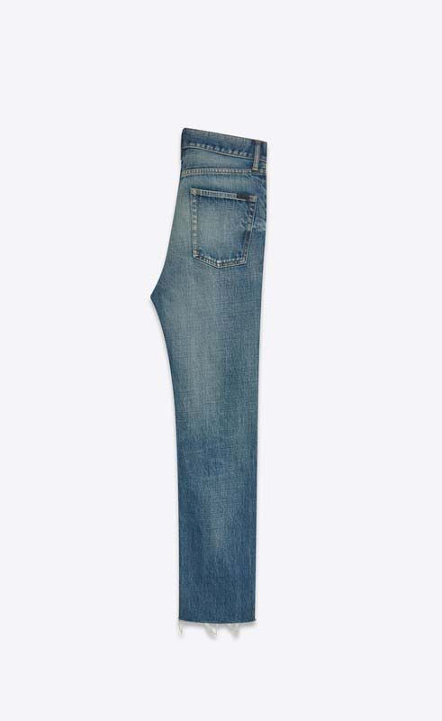 Saint Laurent Paris o1s1wg110625 734311 Straight Jeans in Denim in Blue Size 24" / US 00 / IT 34 - 2 Thumbnail