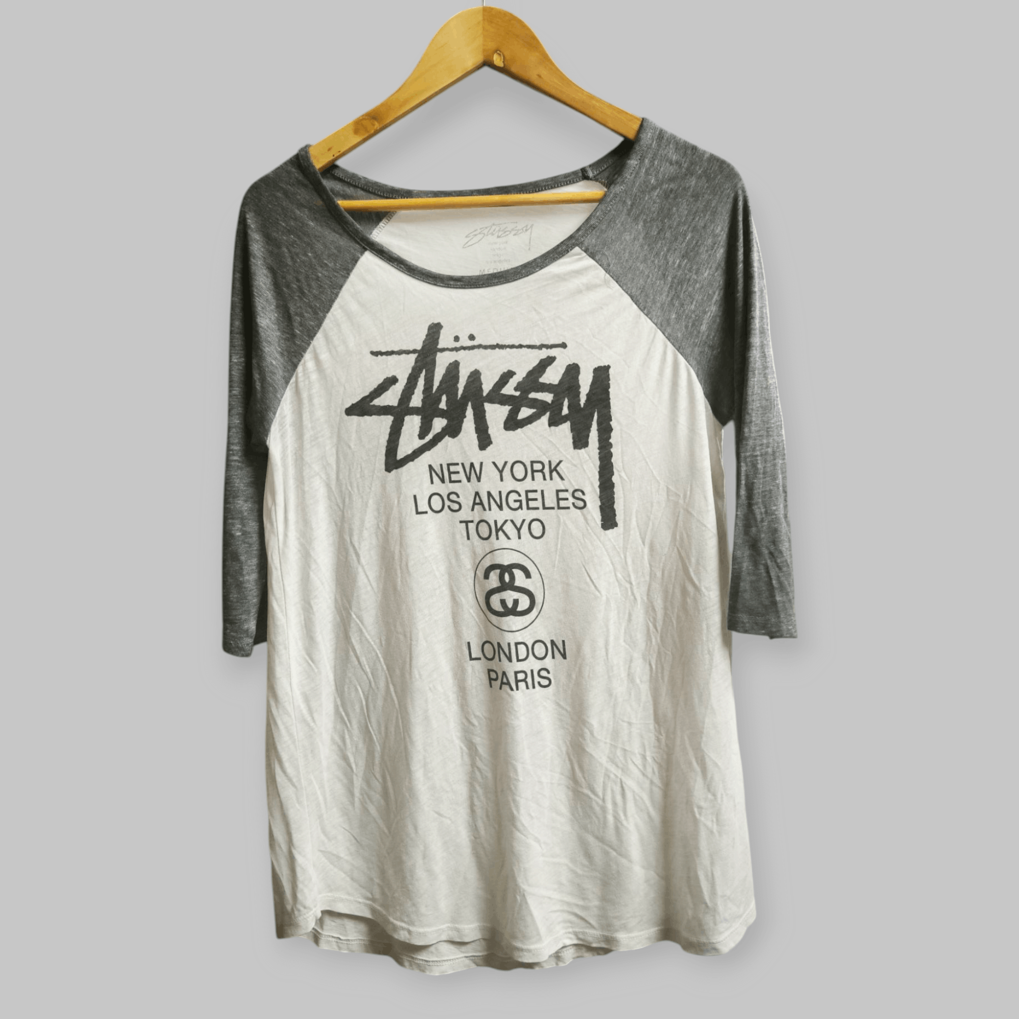 Stussy World Tour Raglan Tee Size M / US 6-8 / IT 42-44 - 5 Thumbnail