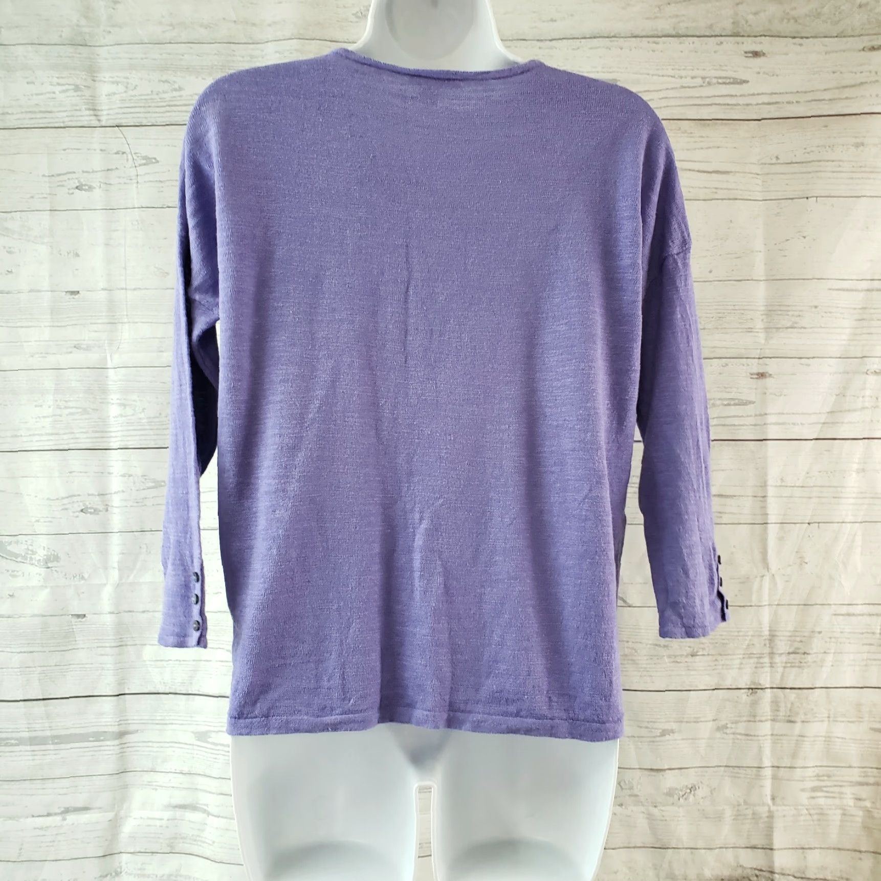 J. Jill J Jill Womens Top XS Solid Purple Linen Blend 3/4 Sleeve Blouse Shirt Adult XS Purple Womens J Jill Top Blouse 3/4 Sleeve Linen Blend Solid Purple Size XS / US 0-2 / IT 36-38 - 3 Thumbnail