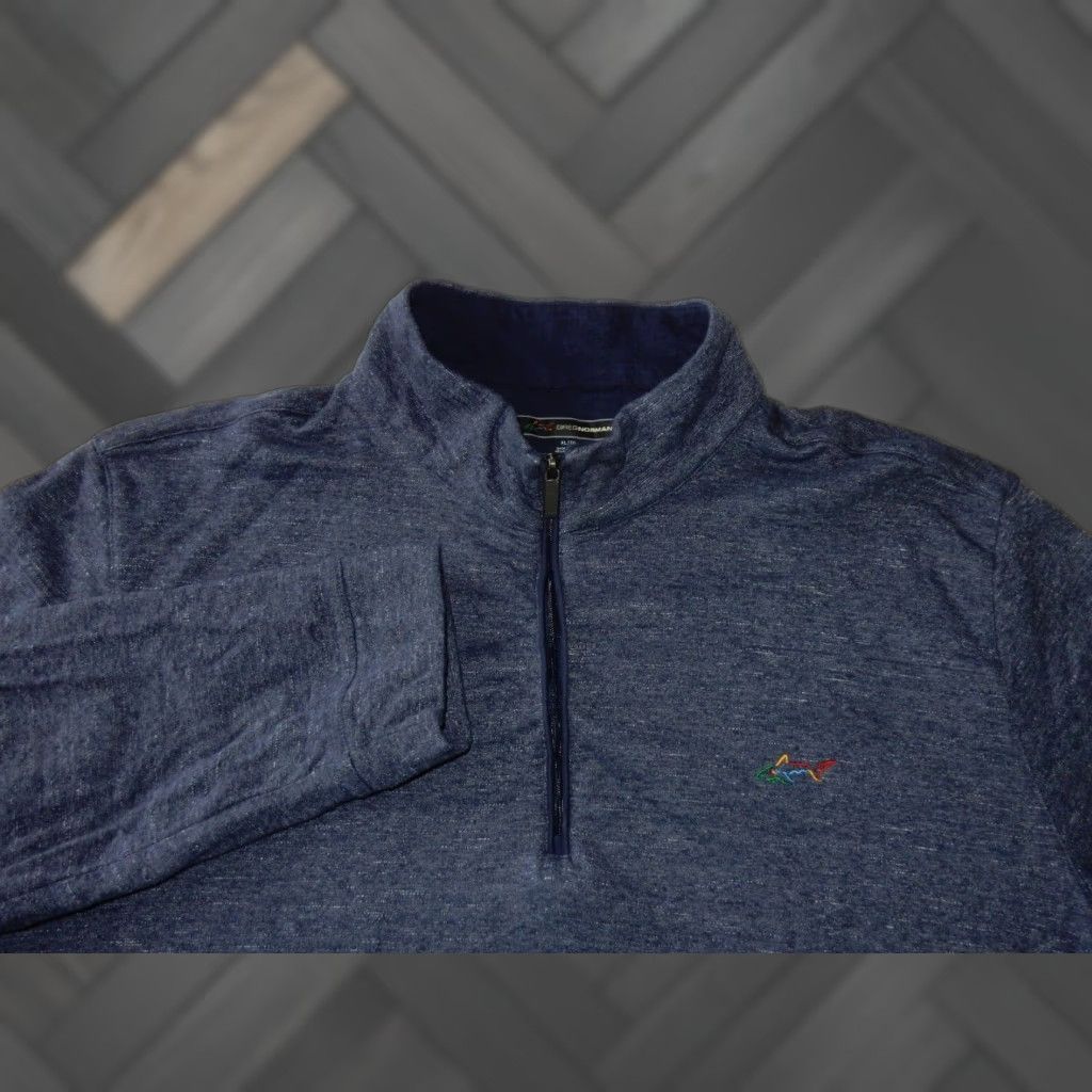 Vintage Greg Norman Men's Pullover Sweater XL Blue Cotton Blend Casual 2000s Size US XL / EU 56 / 4 - 1 Thumbnail