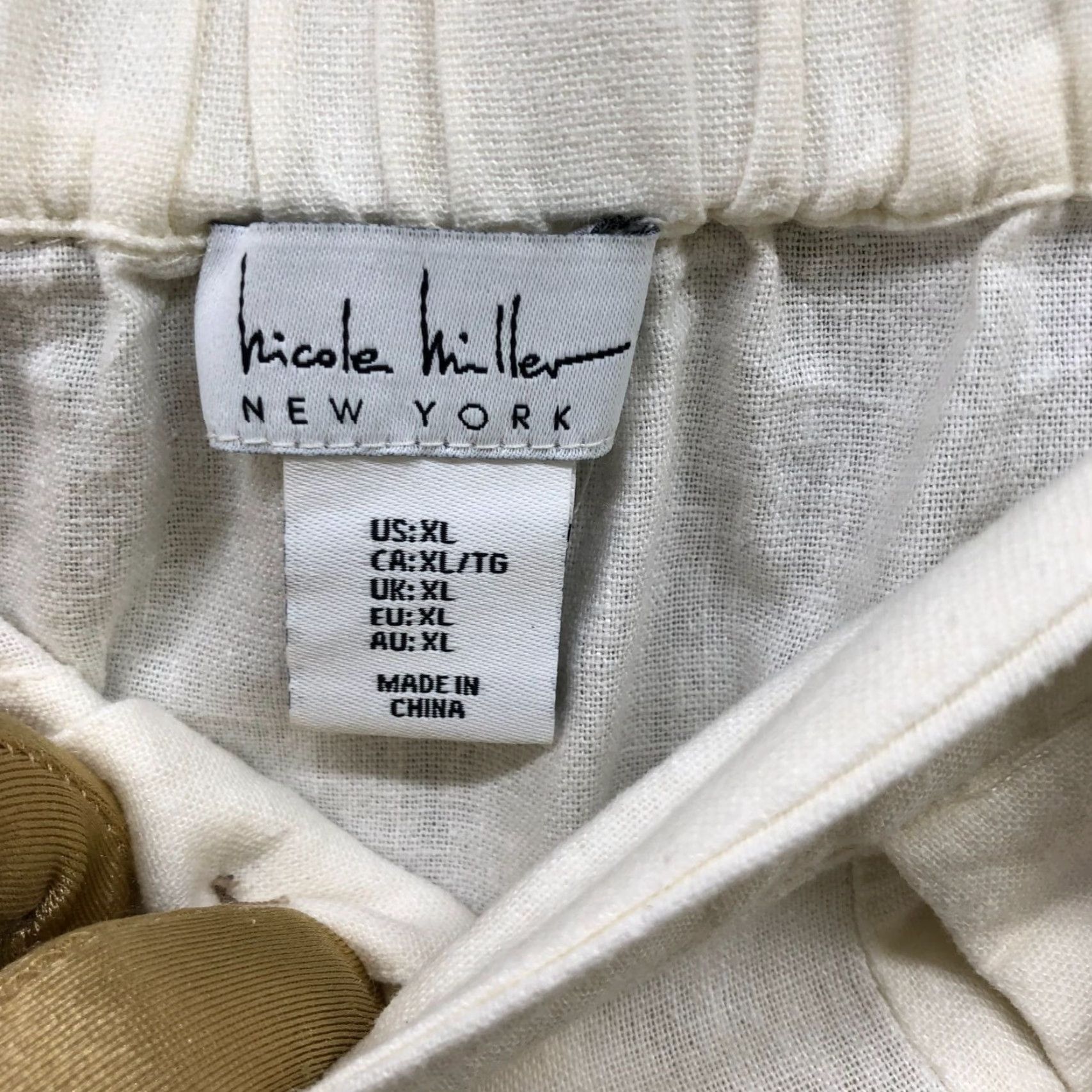 Nicole Miller Nicole Miller Women's Linen Blend Cargo Mini Skirt XL Ivory Button Front Casual Size 40" / US 18 - 7 Thumbnail