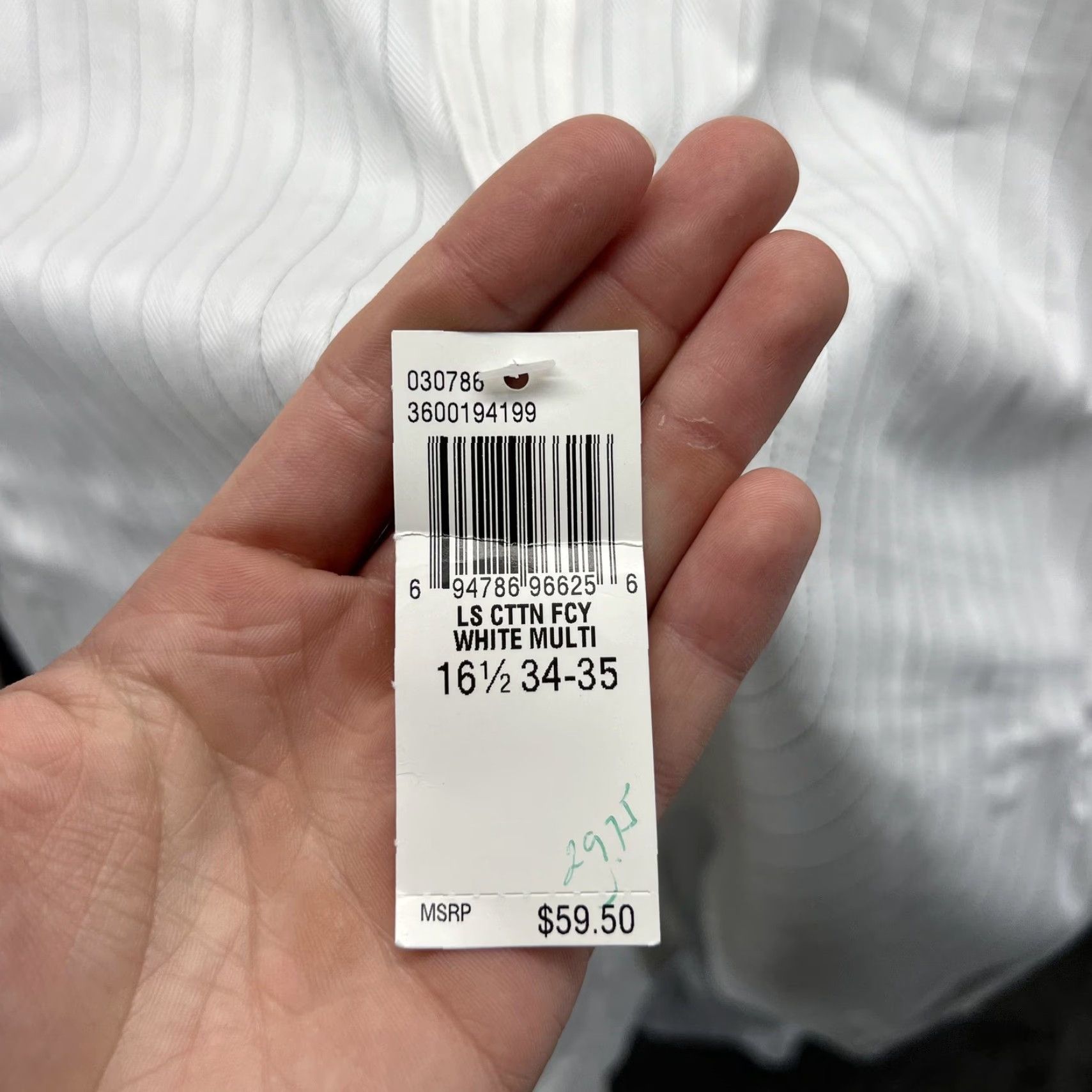 Sean John Sean John Dress Shirt Mens 16.5 34/35 White Stripe 100% Cotton Long Sleeve Mens 16.5 Neck 34/35 Sleeve Shirt Dress Shirt Mens Regular White Stripe 90s Size 46R - 4 Thumbnail