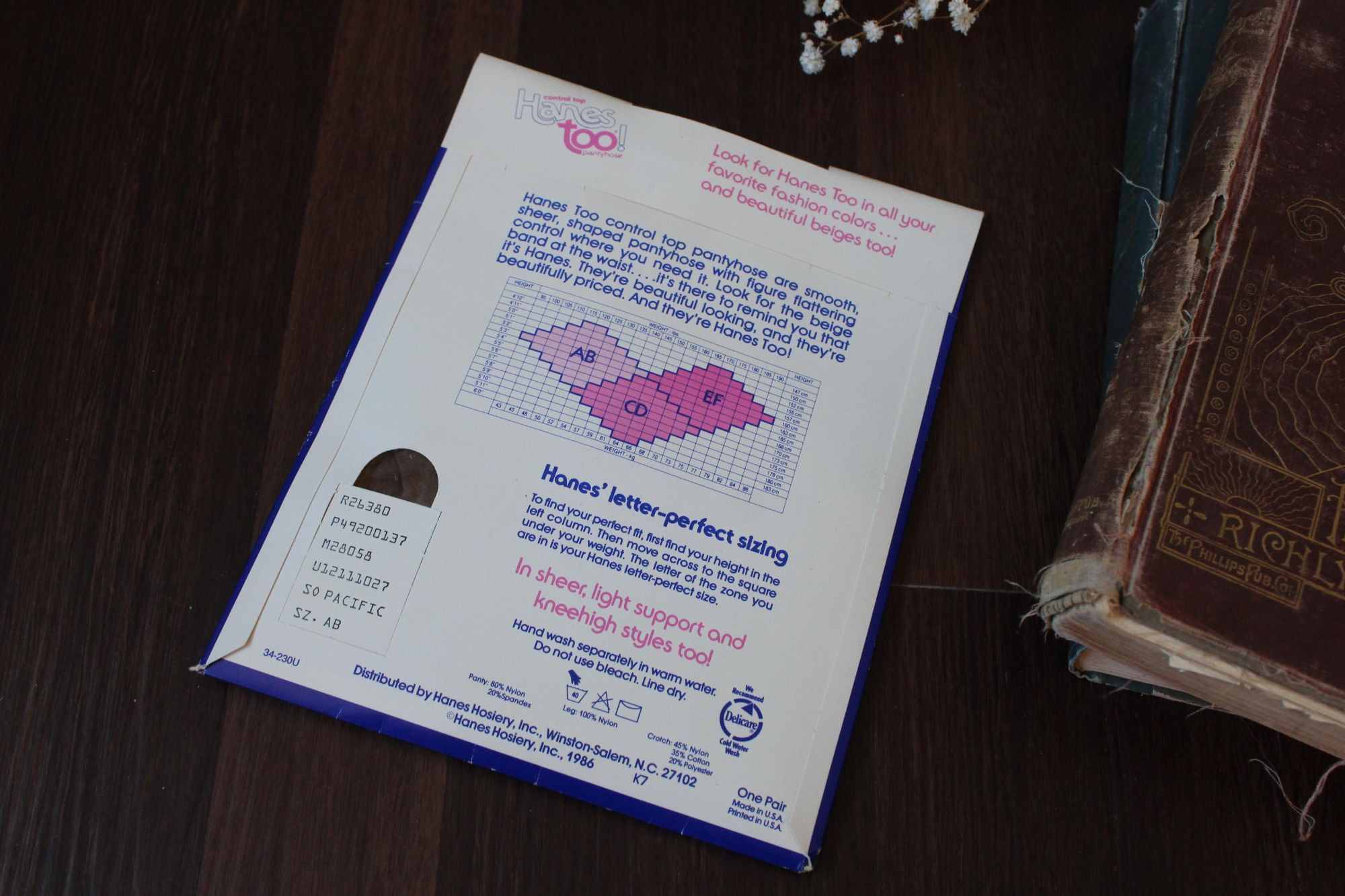 Hanes Vintage 1980s 1990s Pantyhose, New NOS Hanes Too, Control To Size ONE SIZE - 7 Thumbnail